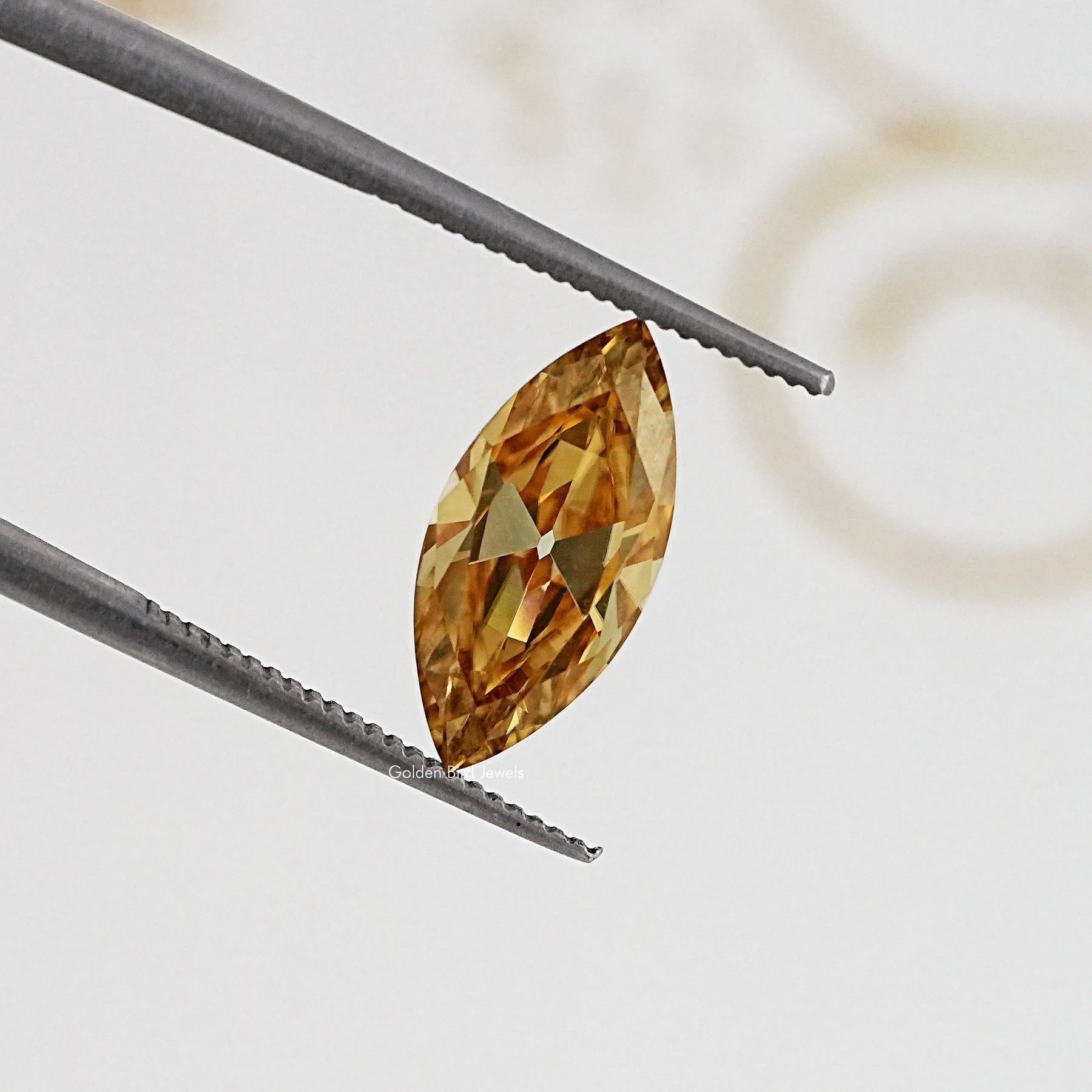 In Tweezer View Of Old Mine Marquise Cut Loose Moissanite Stone
