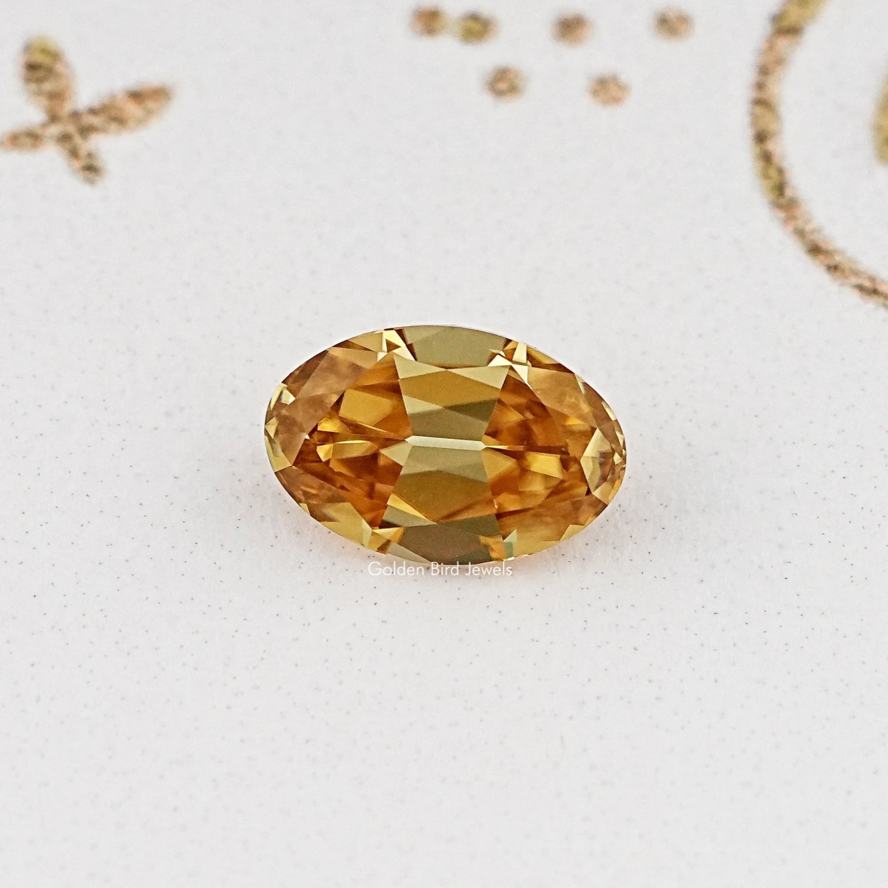 Champagne Old Mine Oval Cut Loose Moissanite