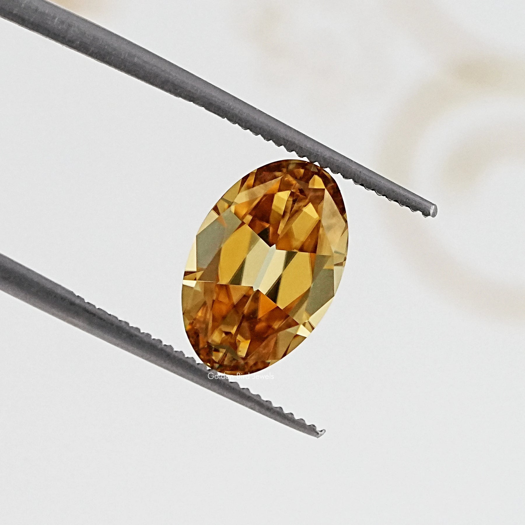 Champagne Old Mine Oval Cut Loose Moissanite
