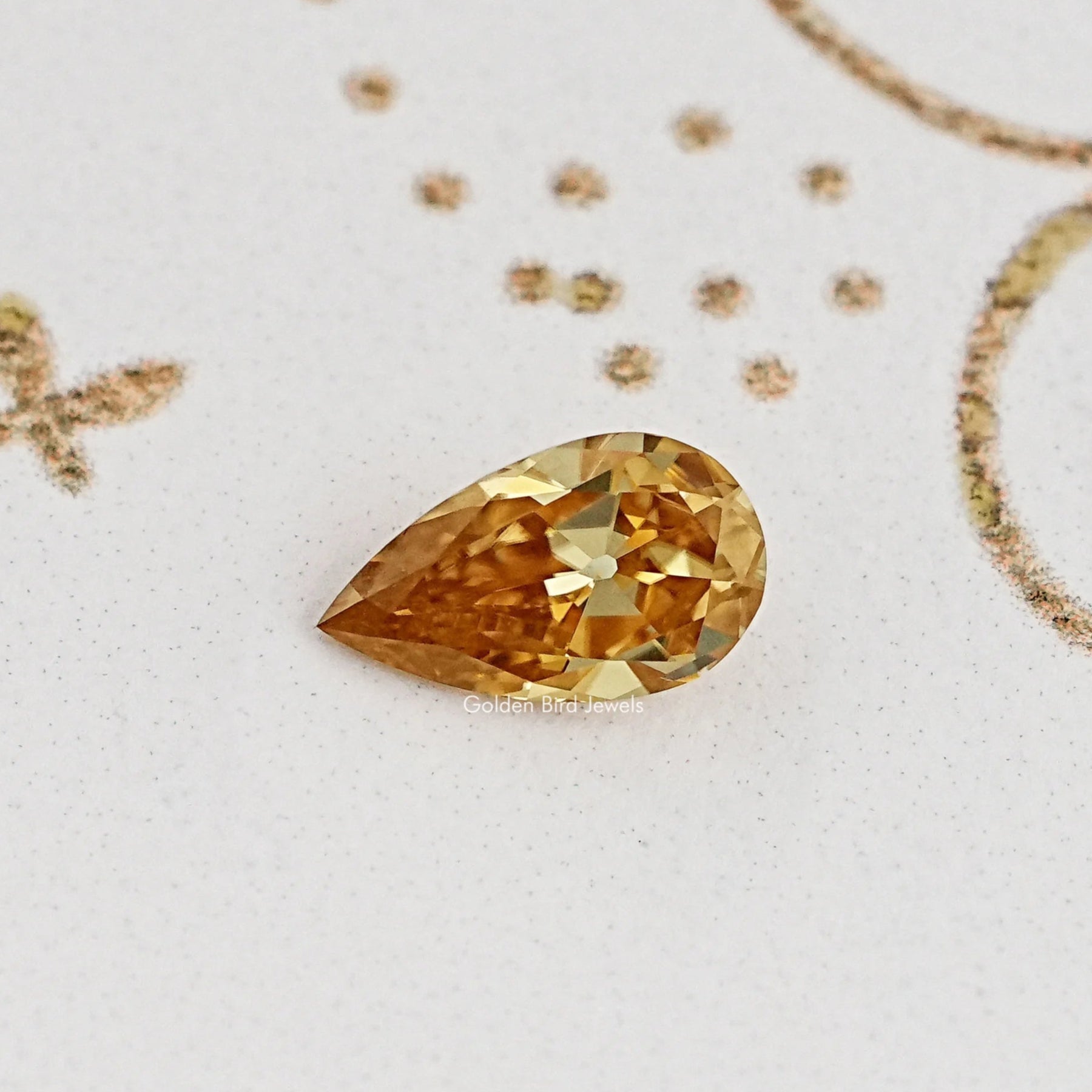 Champagne Old Mine Pear Cut Loose Moissanite