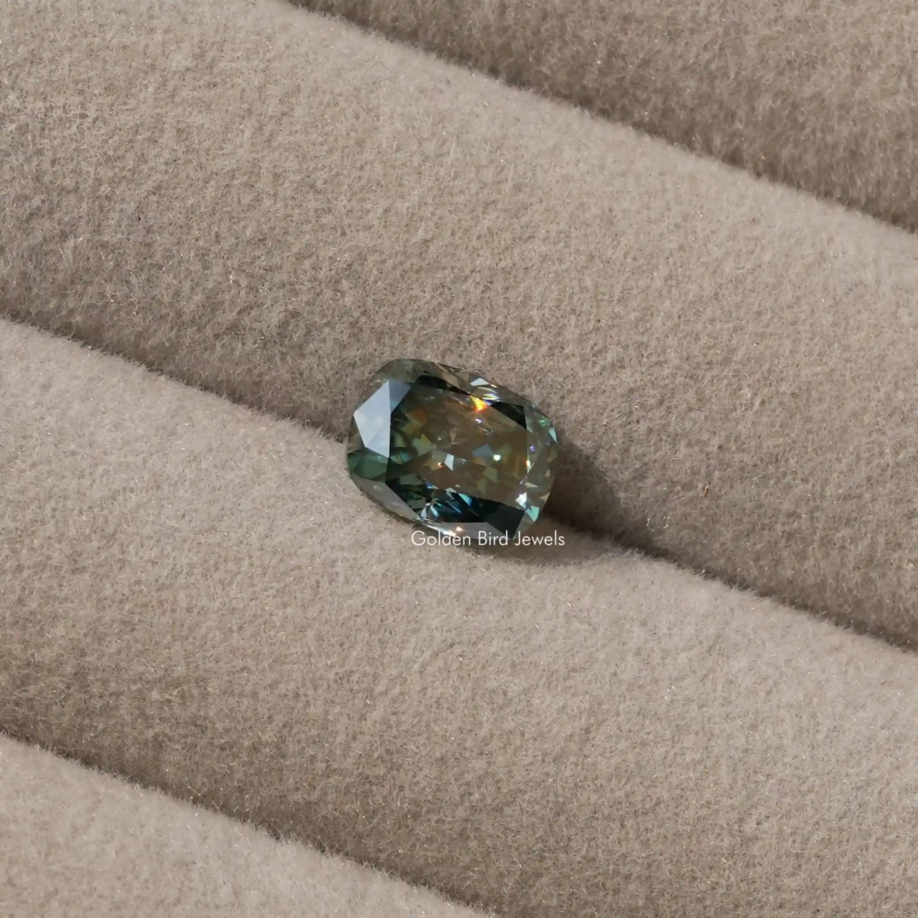 Close View Of Cushion Shaped Loose Moissanite