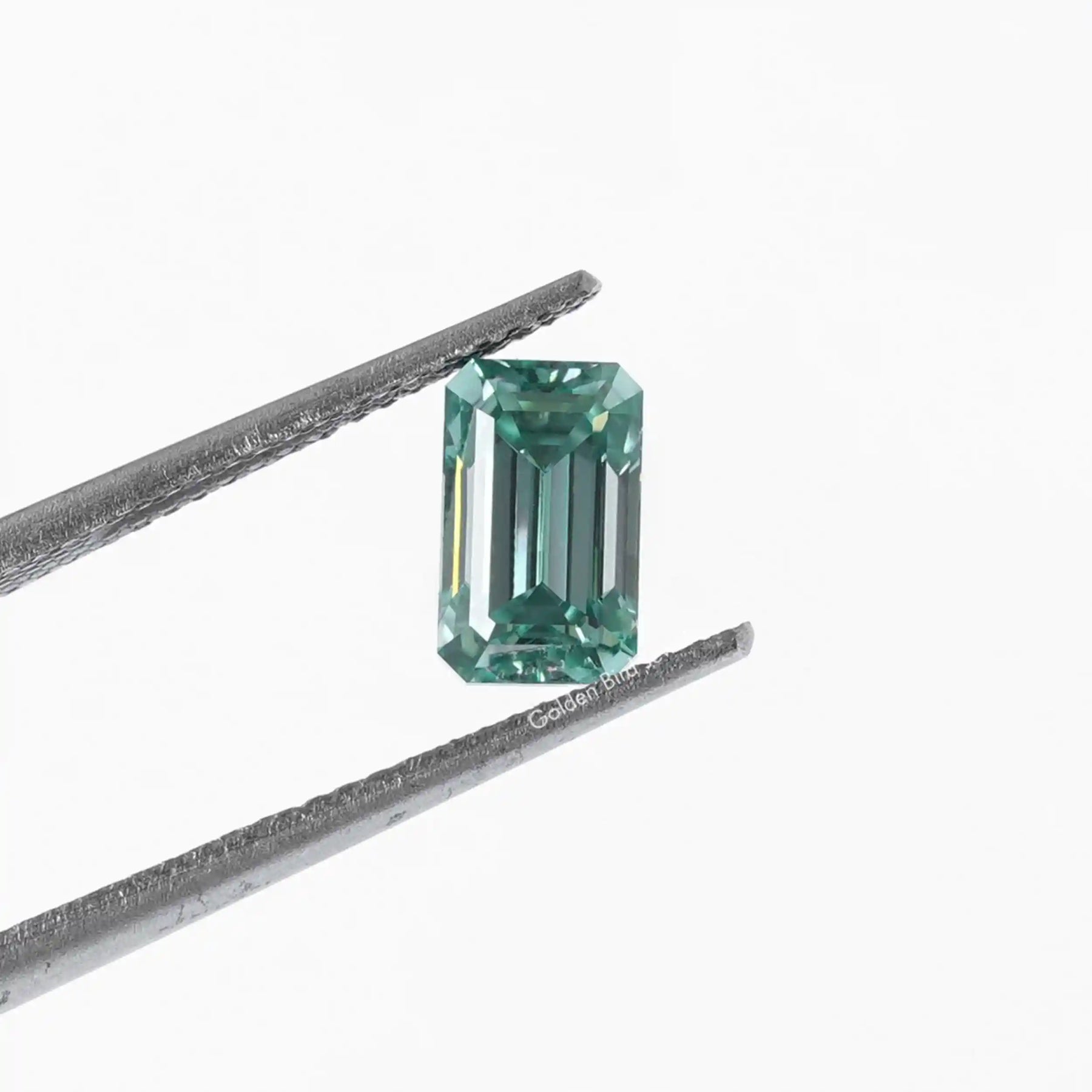 Dark Green Moissanite Emerald Cut Loose Stone