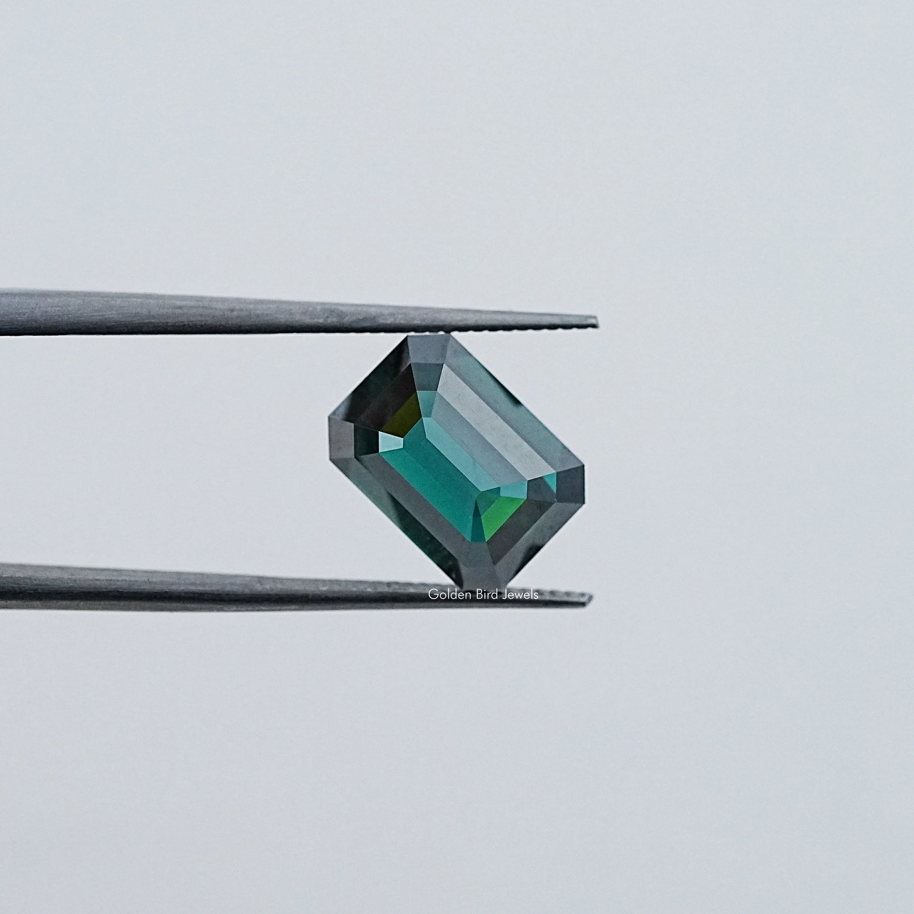 Dark Green Old Mine Emerald Cut Loose Moissanite