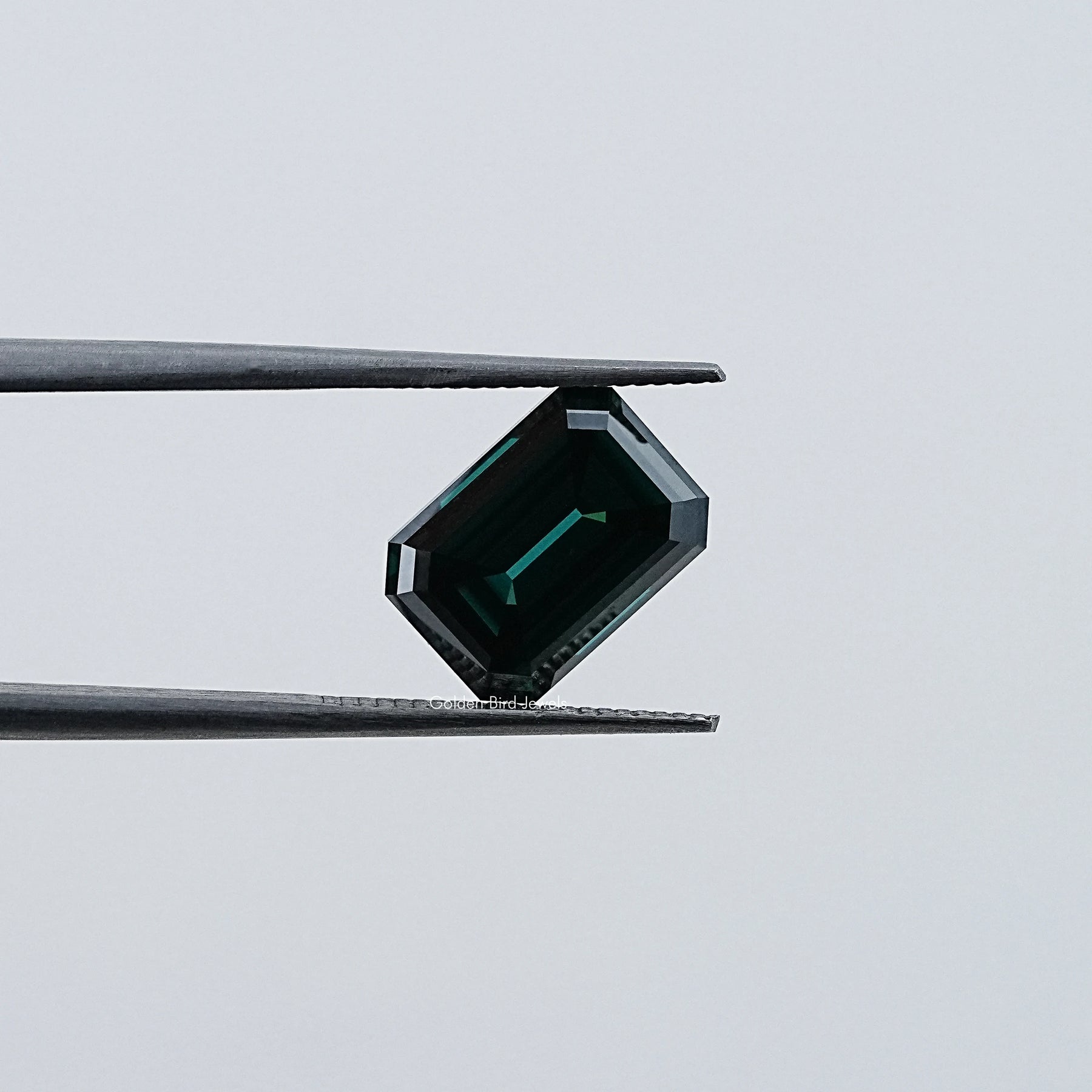 Dark Green Old Mine Emerald Cut Loose Moissanite