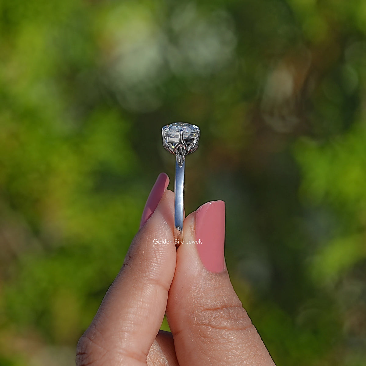 East West Set Marquise Moissanite Solitaire Ring