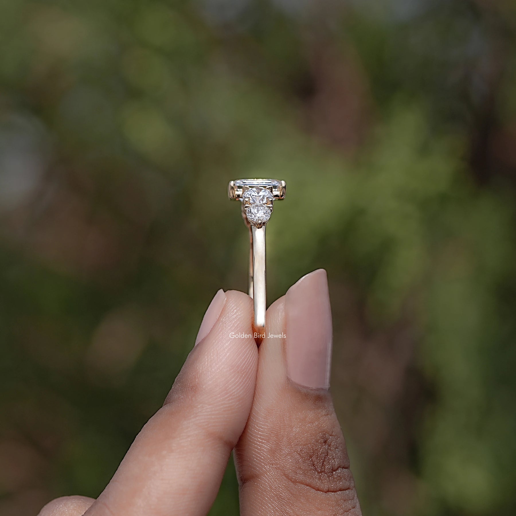 Emerald Cut Lab Diamond Five Stone Ring