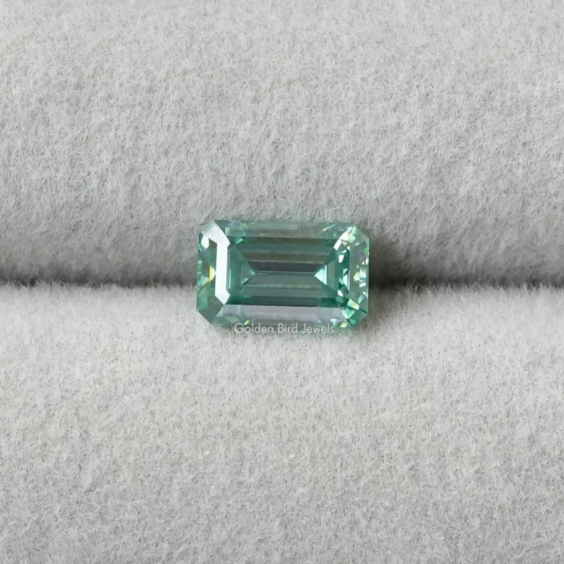 Top View Of Moissanite Emerald Cut Loose Stone
