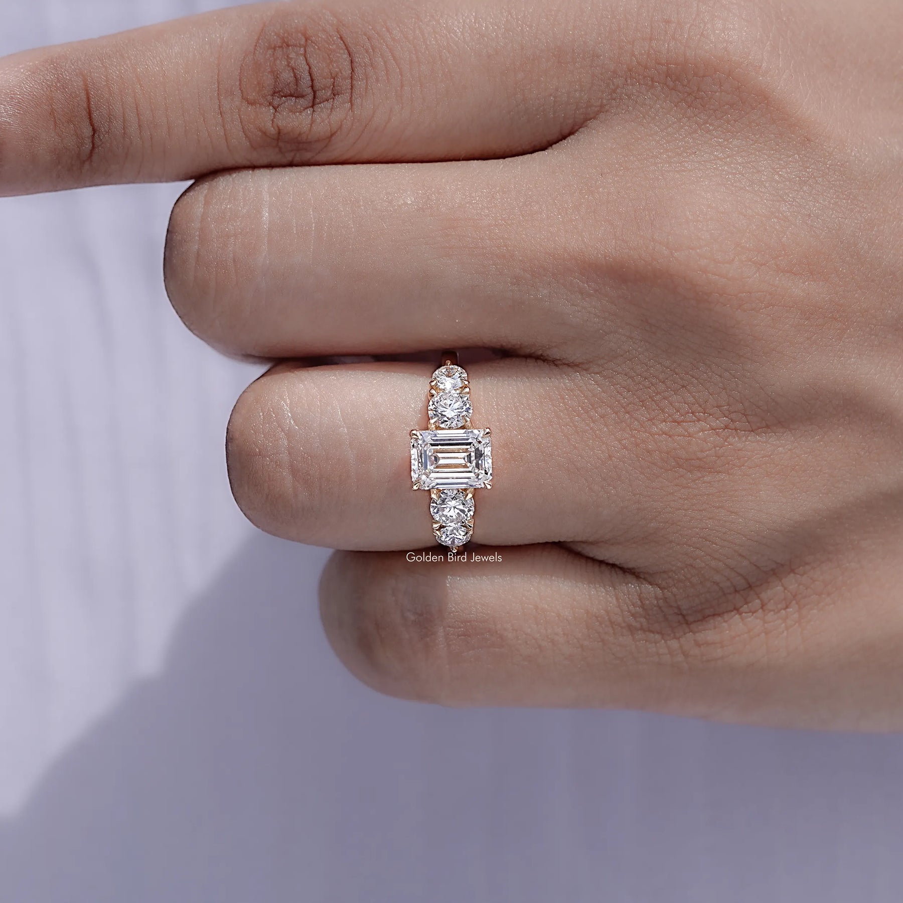Emerald Cut Lab Diamond Five Stone Ring
