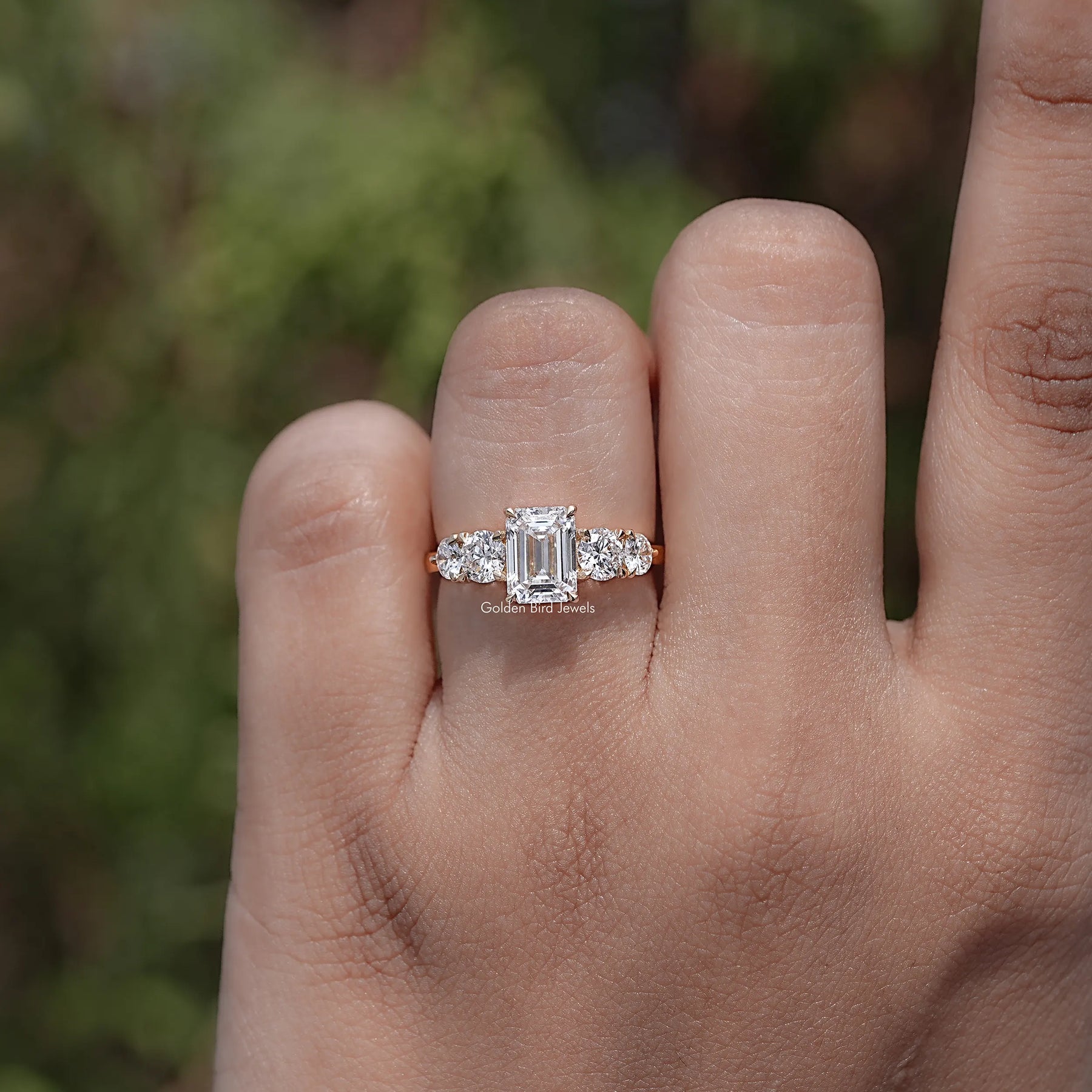 Emerald Cut Lab Diamond Five Stone Ring