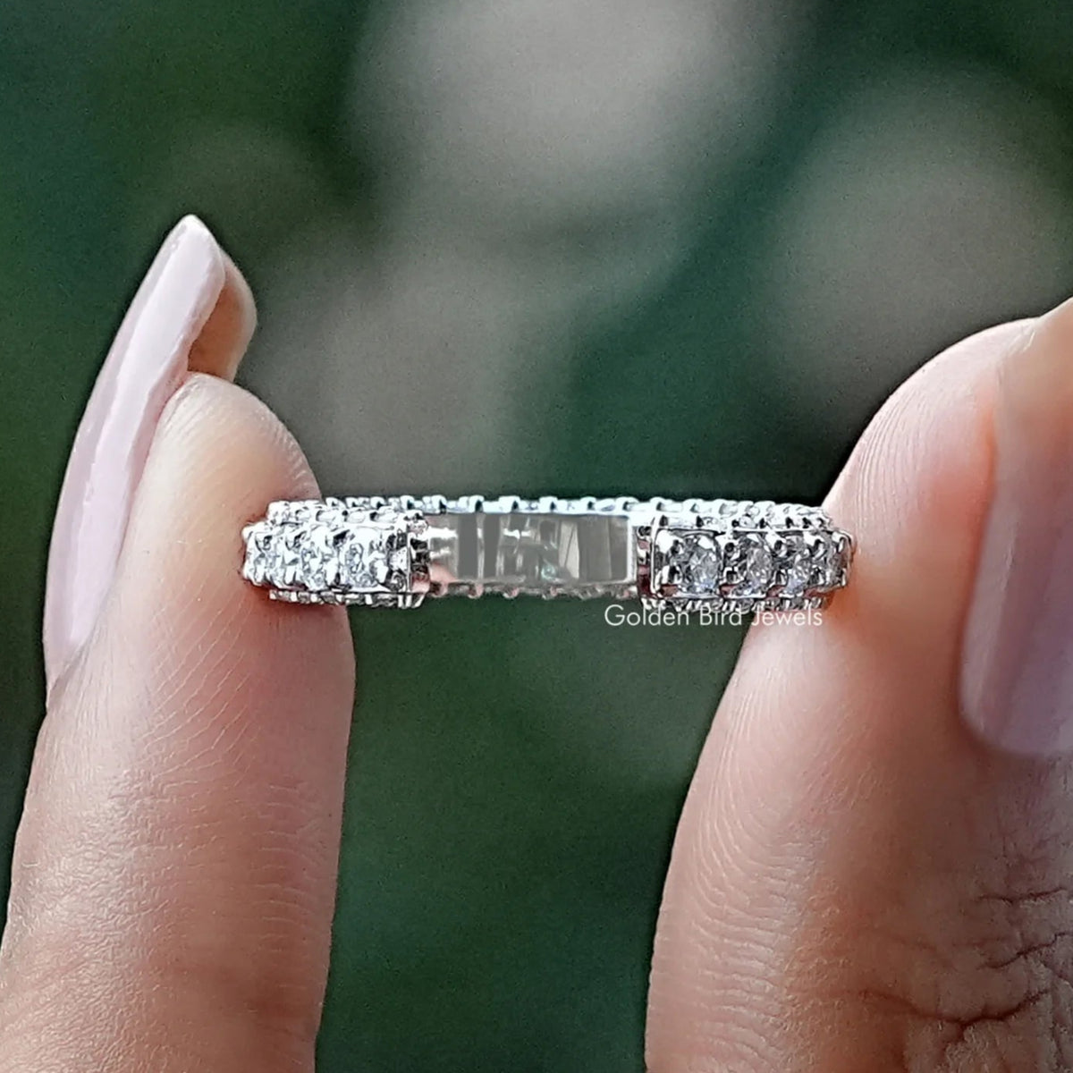 Round Moissanite Open Full Eternity Stacking Band