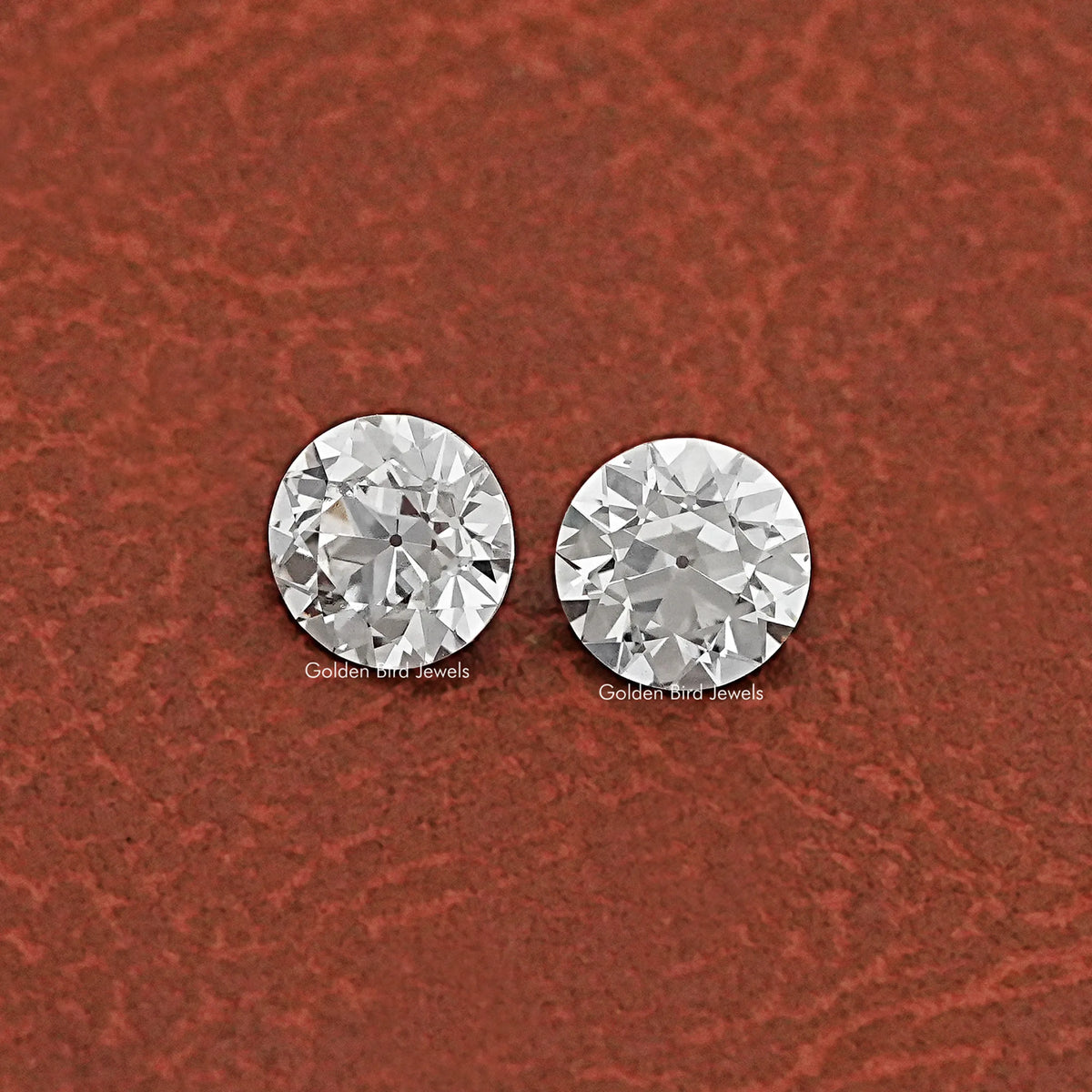 View Of Old European Round Cut Loose Diamond Pair