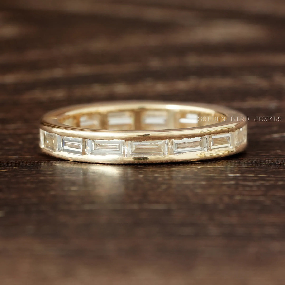 Baguette Cut Full Eternity Moissanite Stackable Band