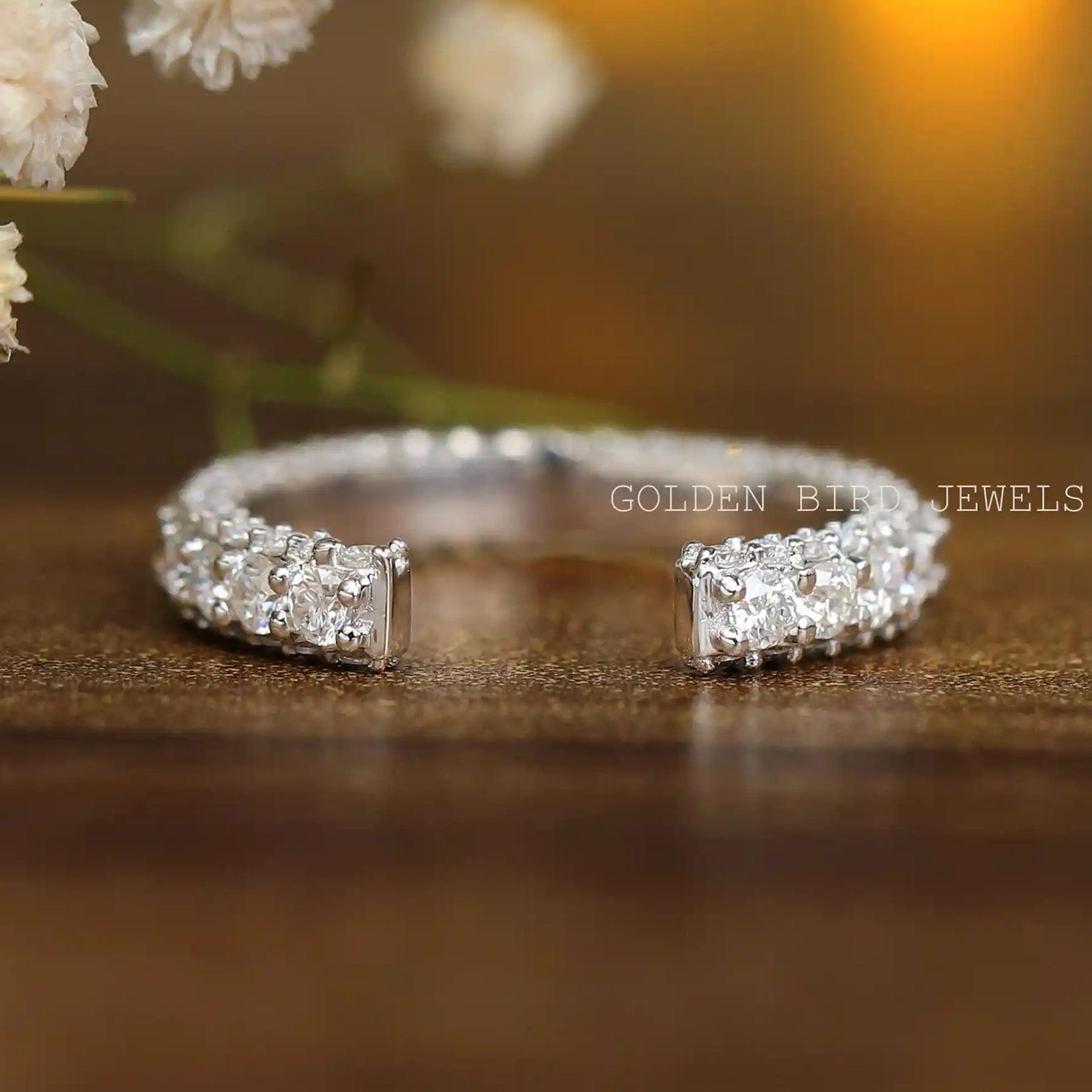 Round Moissanite Open Full Eternity Stacking Band