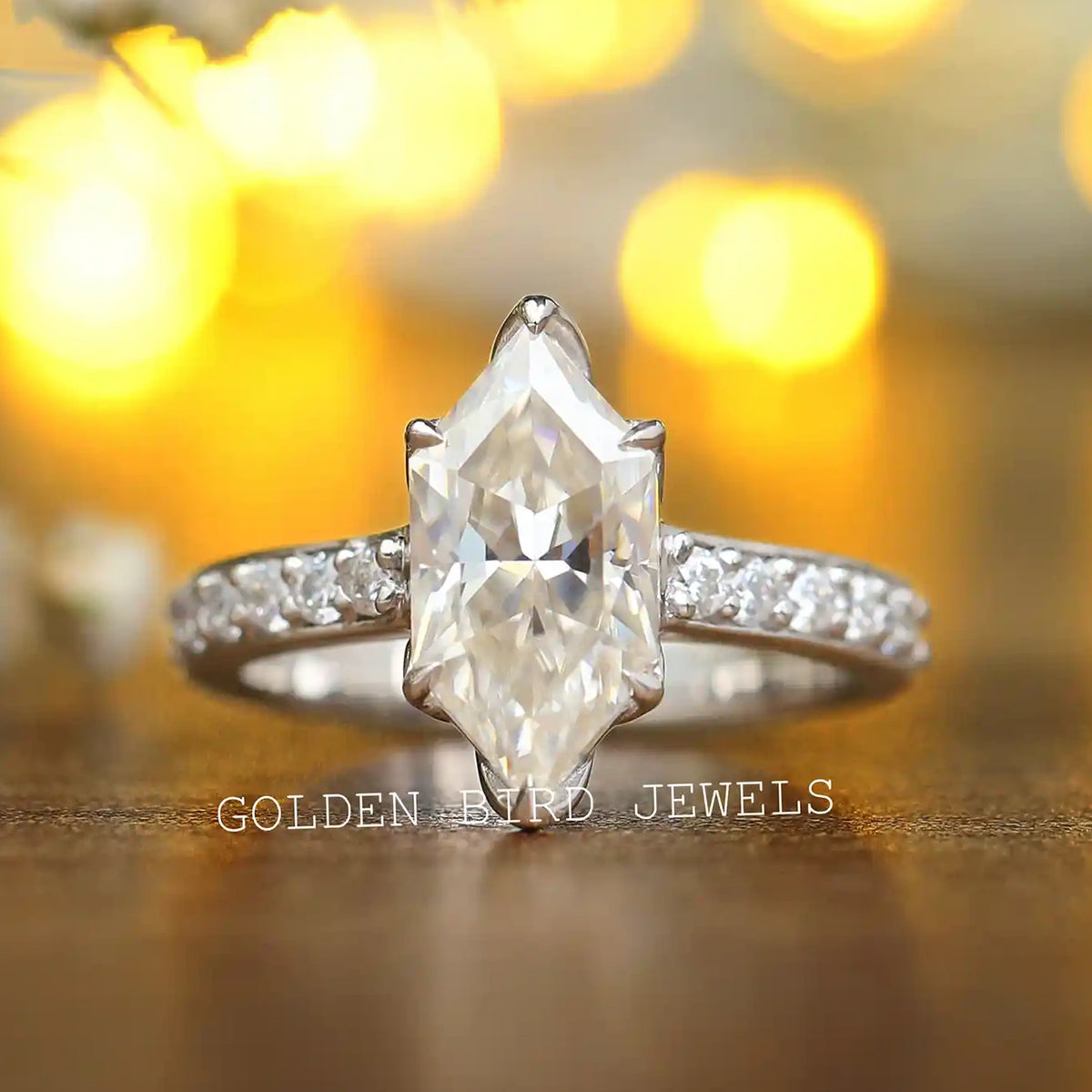 Dutch Marquise Solitaire Moissanite Engagement Ring