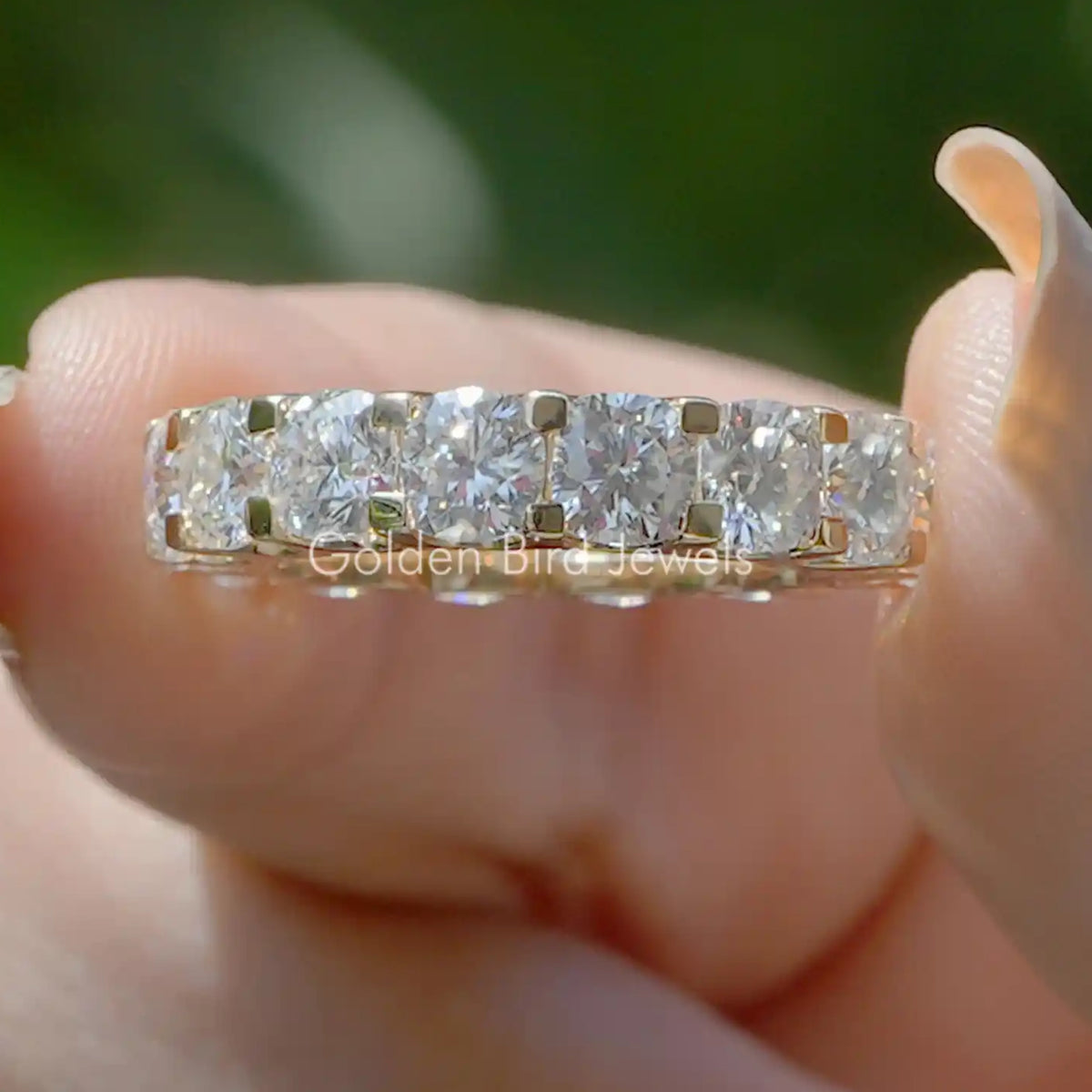 Cushion Cut Full Eternity Wedding Band