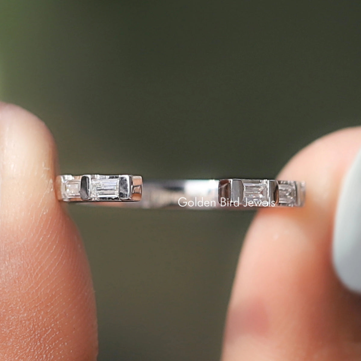 Baguette Cut Moissanite Open Gap Proposal Band