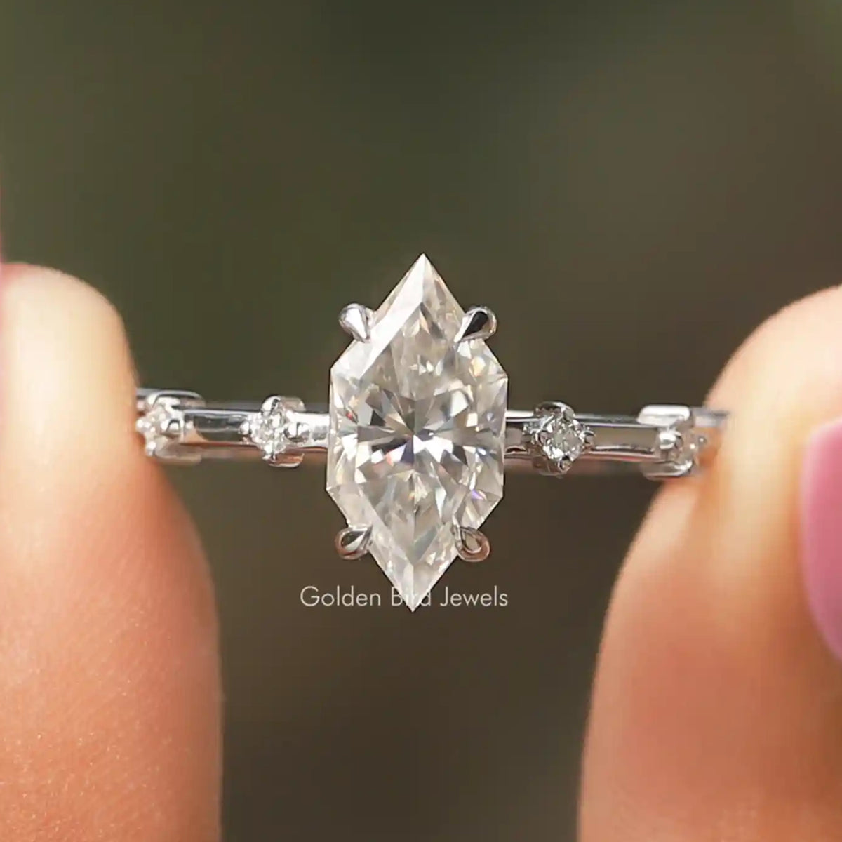 Dutch Marquise Half Eternity Engagement Ring