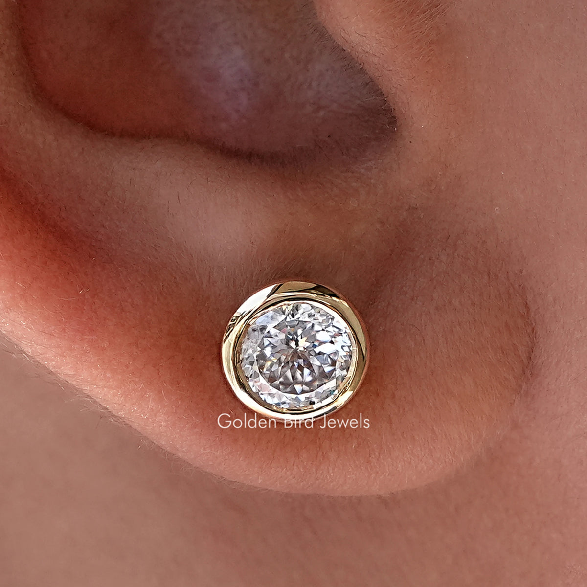 Portuguese Cut Moissanite Stud Earrings