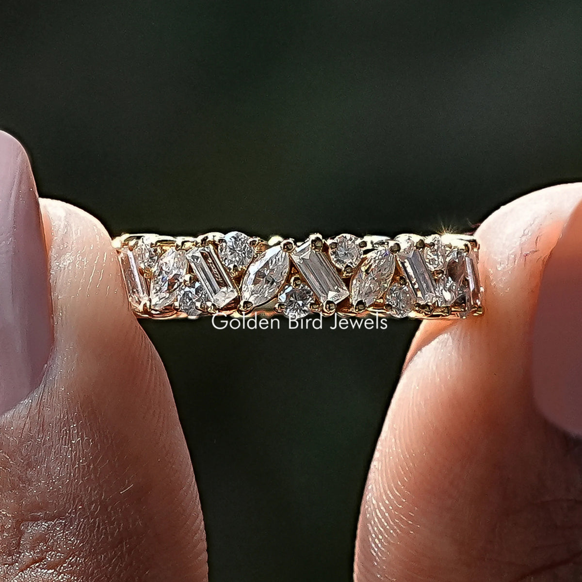 Marquise And Baguette Moissanite Eternity Band
