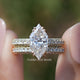 Dutch Marquise Cut Moissanite Bridal Ring Set
