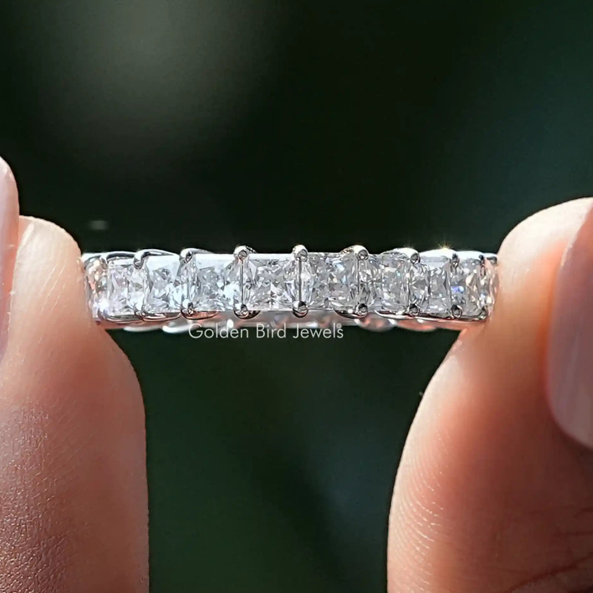 Princess Moissanite Full Eternity Wedding Band