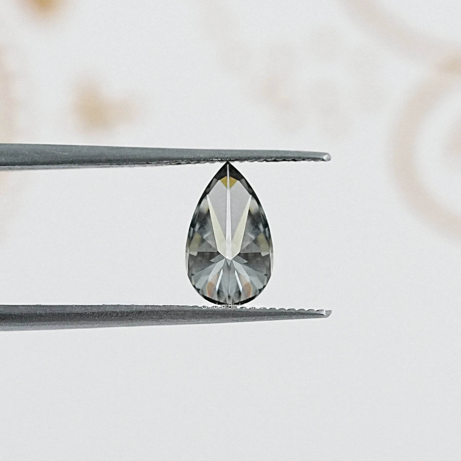 Gray Pear Cut Loose Moissanite Stone