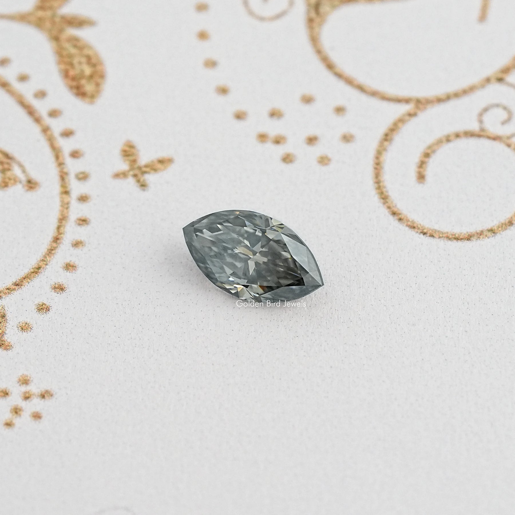 Gray Marquise Cut Moissanite Loose Stone