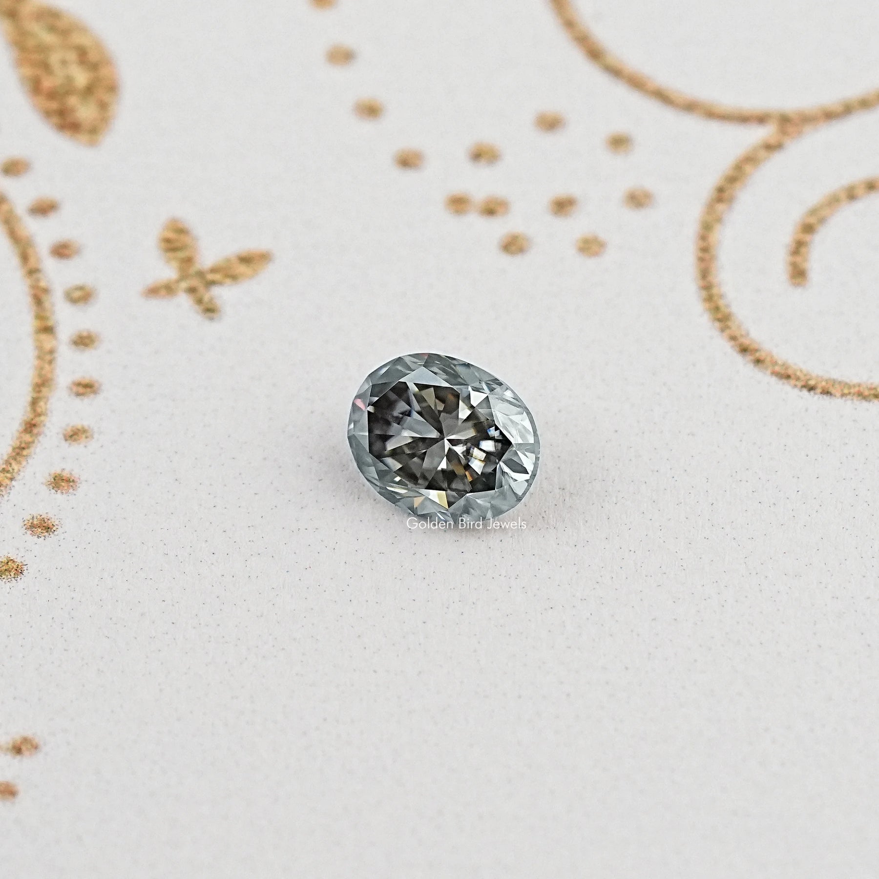 Gray Oval Cut Loose Moissanite Stone