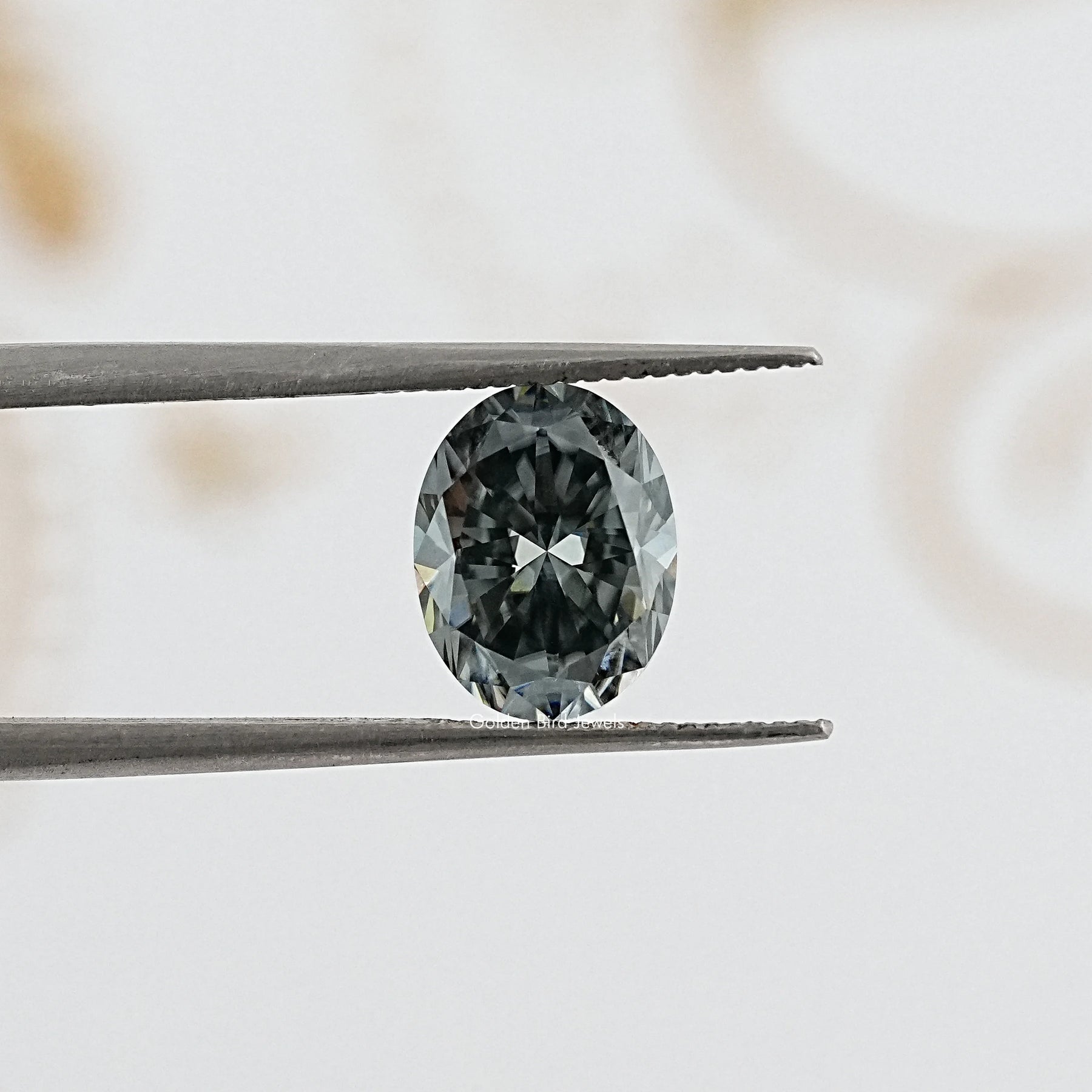 Gray Oval Cut Loose Moissanite Stone