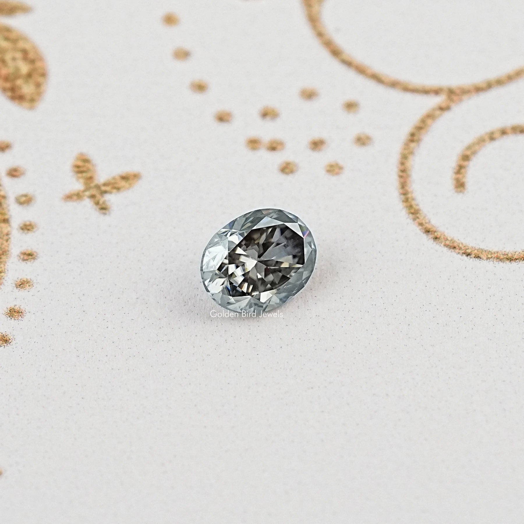 Gray Oval Cut Loose Moissanite Stone