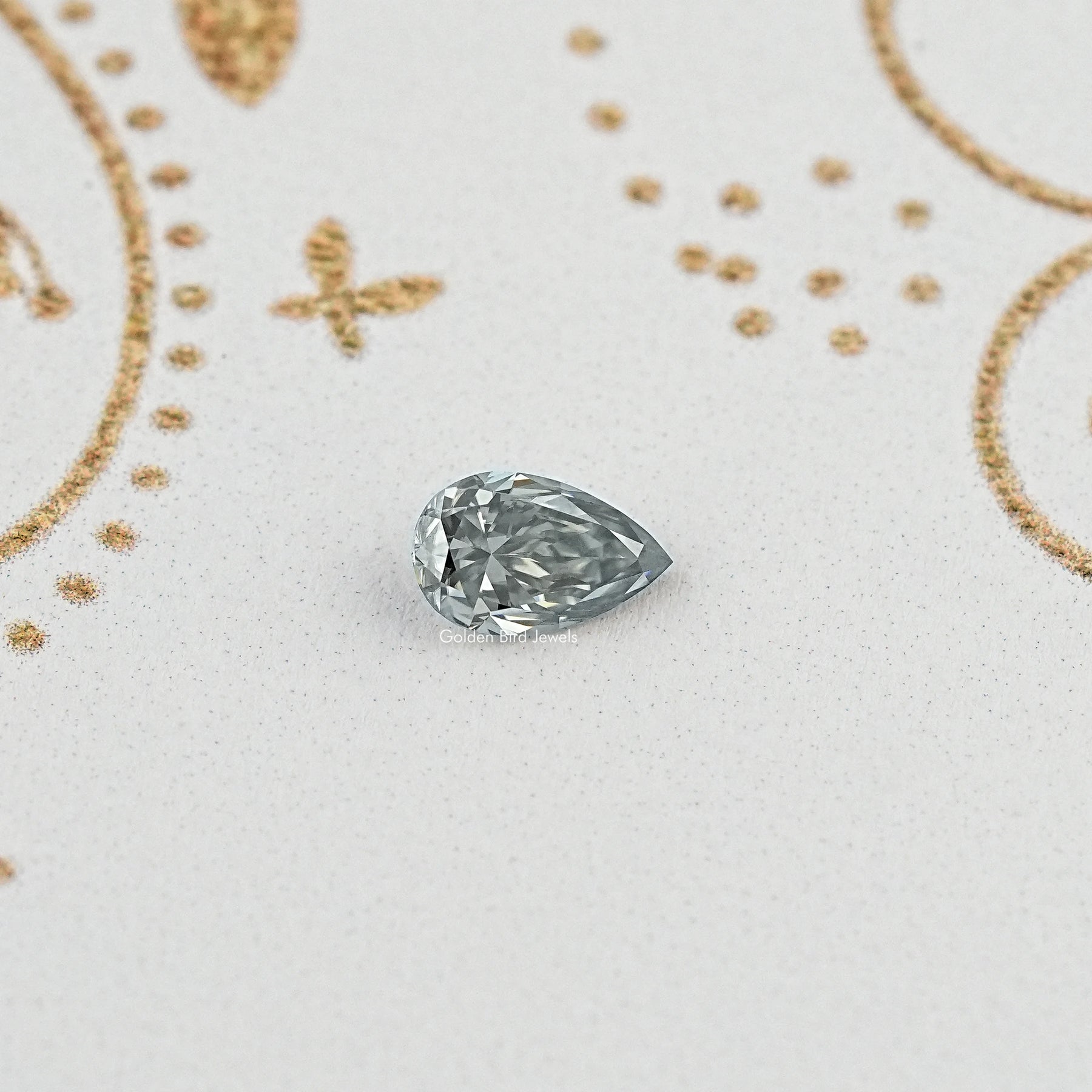 Gray Pear Cut Loose Moissanite Stone