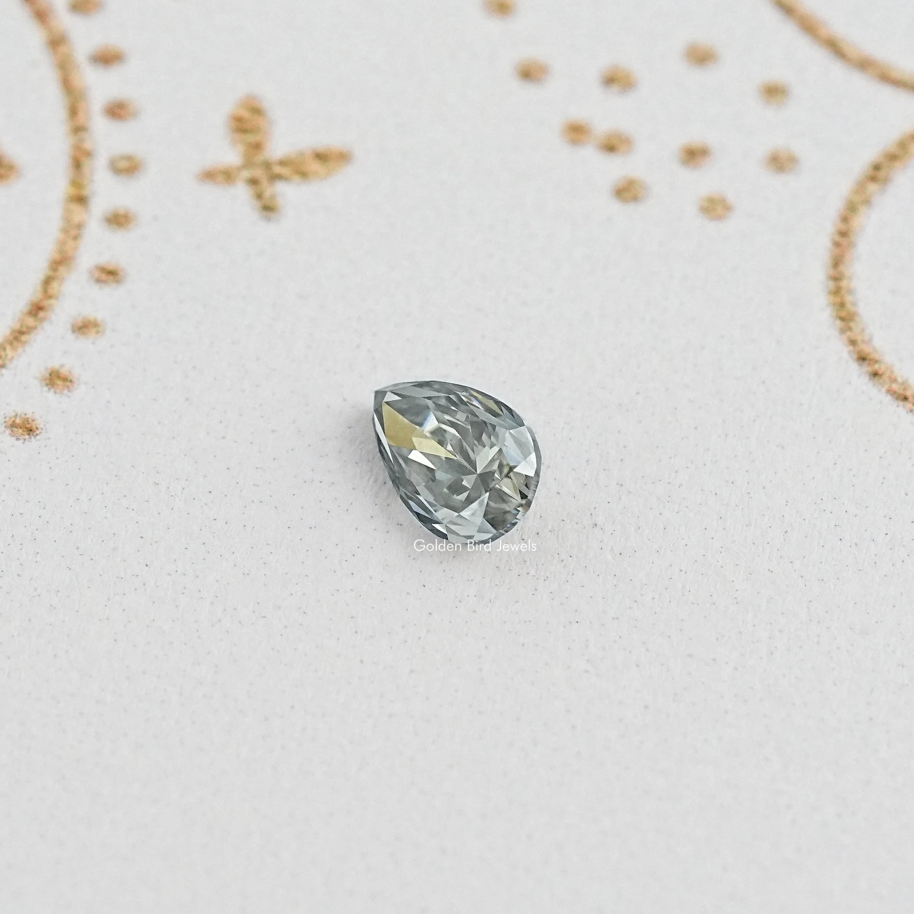 Gray Pear Cut Loose Moissanite Stone