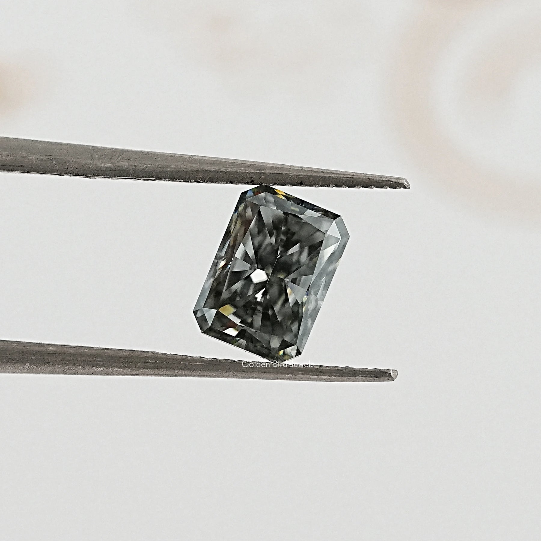 Gray Radiant Moissanite Loose Stone