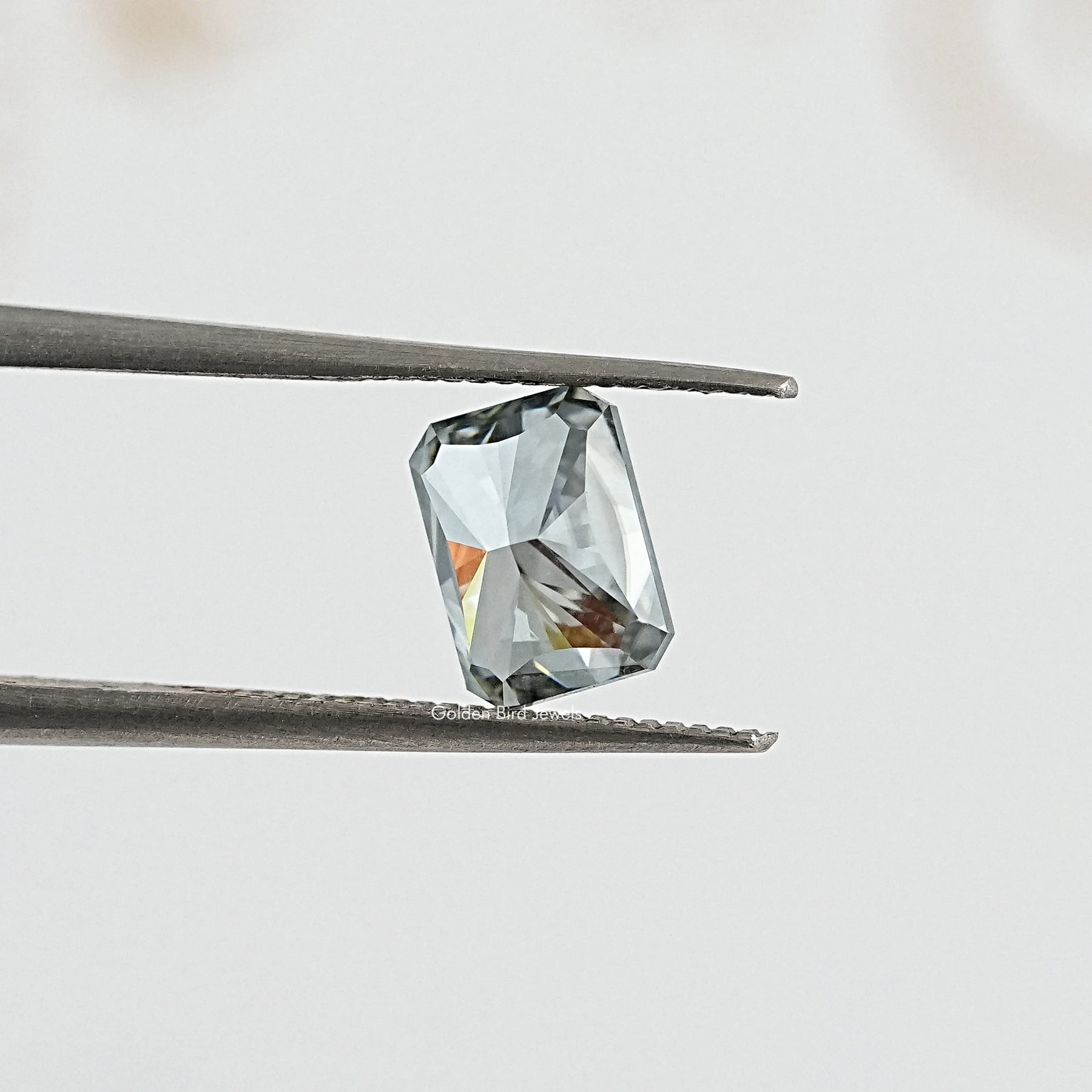 Gray Radiant Moissanite Loose Stone