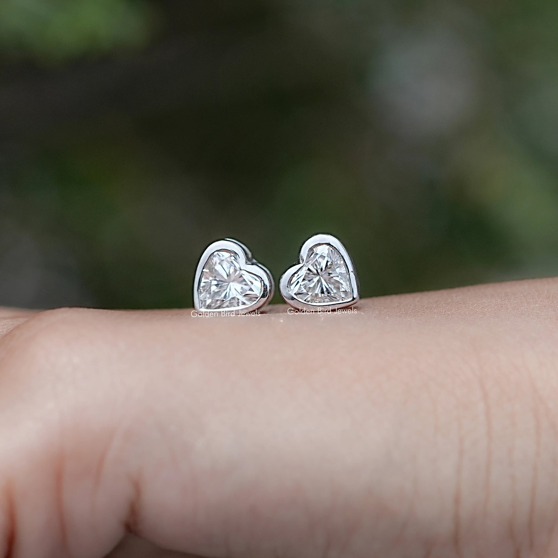 Heart Shaped Lab Grown Diamond Stud Earrings