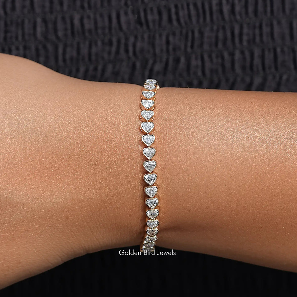 Heart Shaped Lab Diamond Bracelet