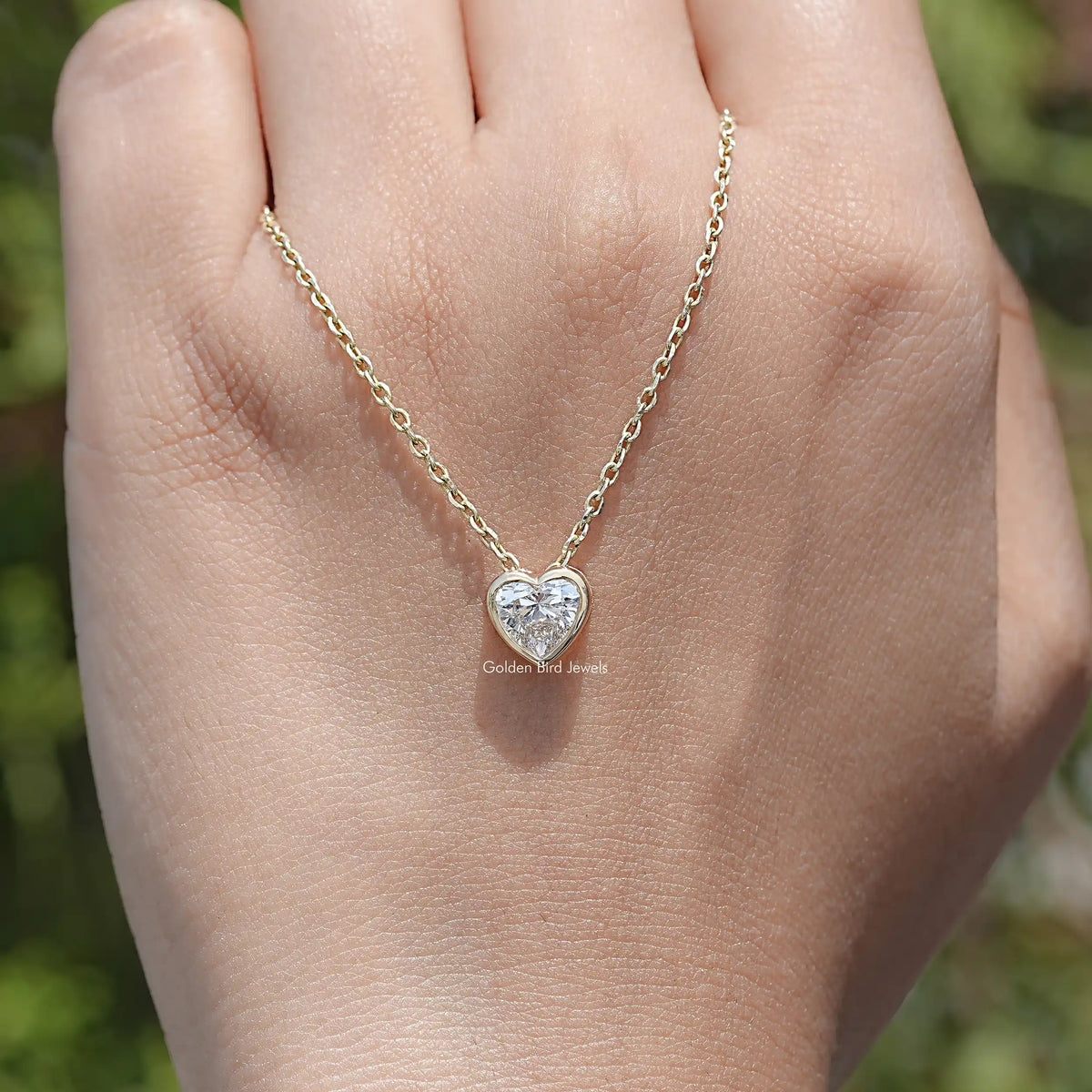 Heart Shaped Lab Diamond Solitaire Pendant