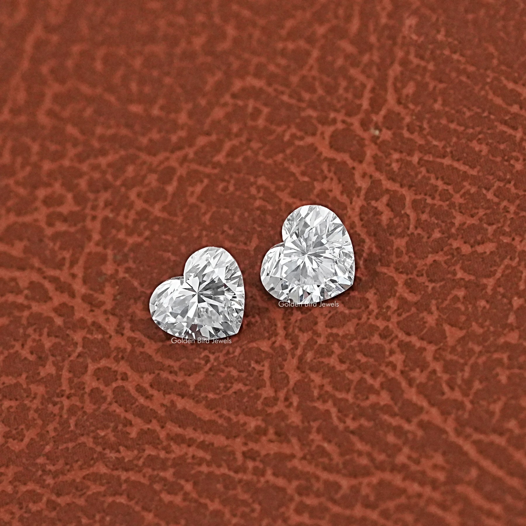 Front View Of Lab Grown Heart Shaped Matching Pair