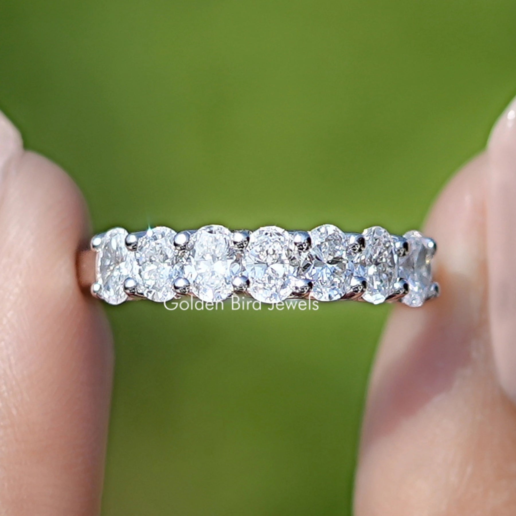 Lab Grown Diamond Oval Seven Stone Wedding Band
