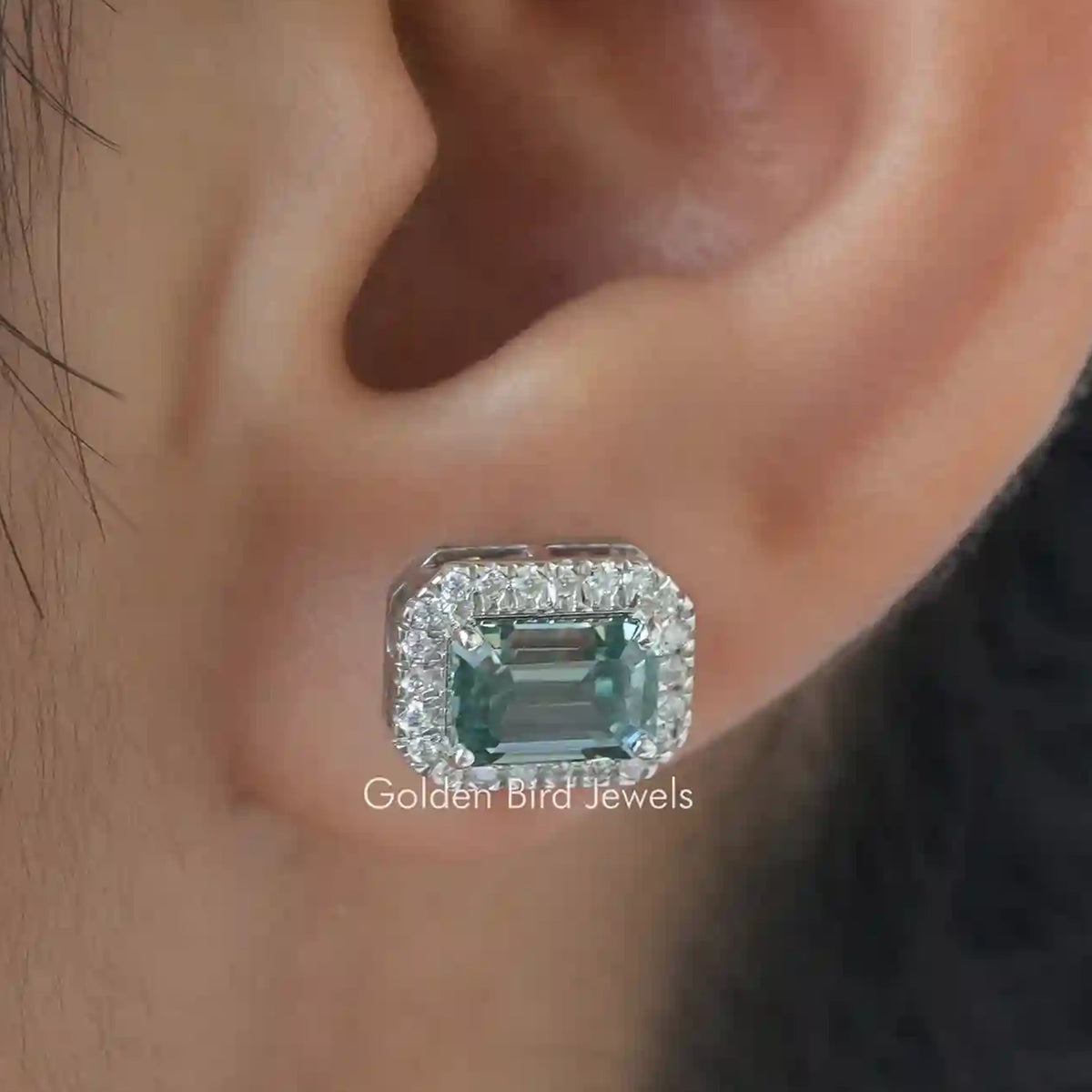 Moissanite Emerald Cut Luxurious Bridal Earrings