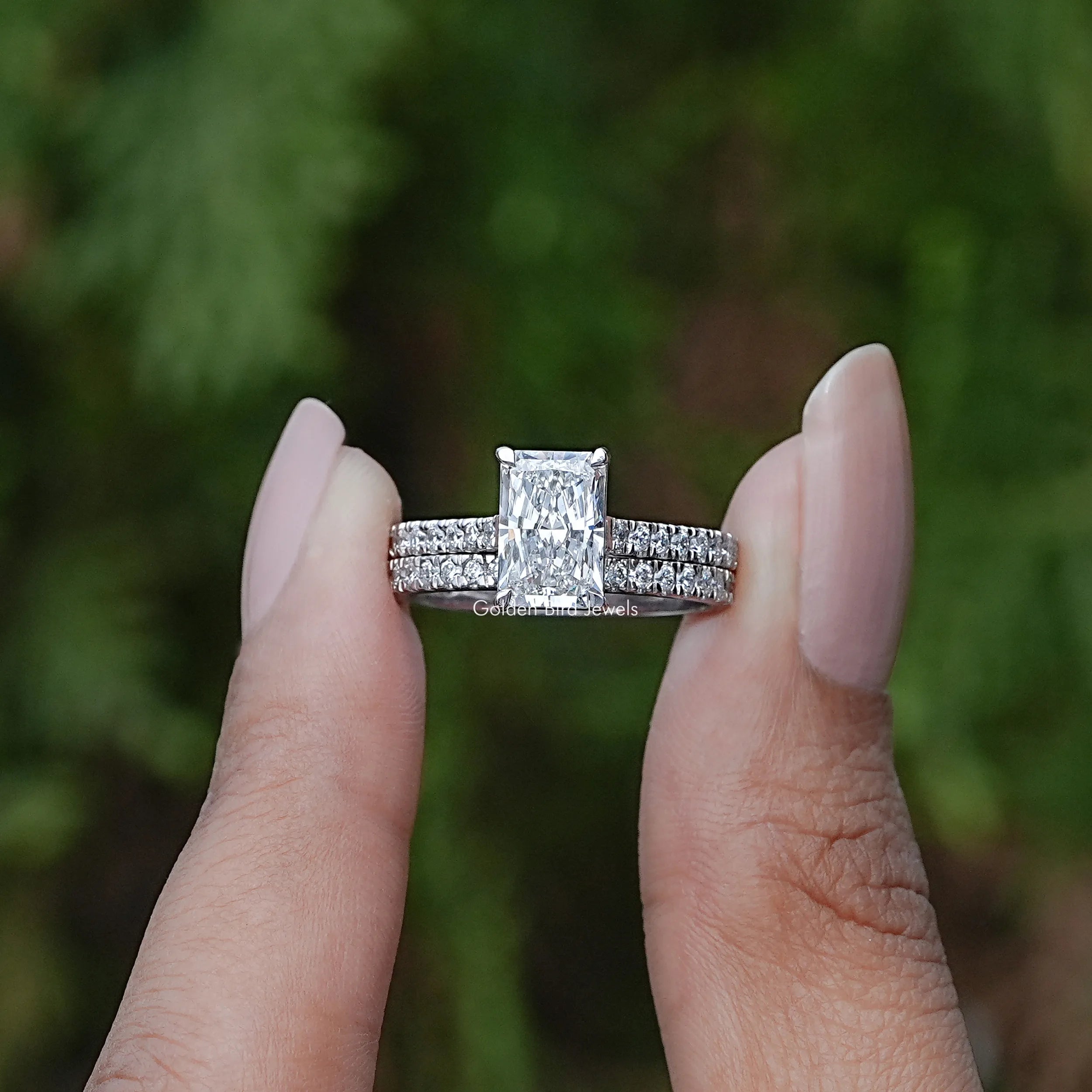 Lab Diamond Radiant Cut Bridal Ring Set Lab Diamond Radiant Cut Bridal Ring Set