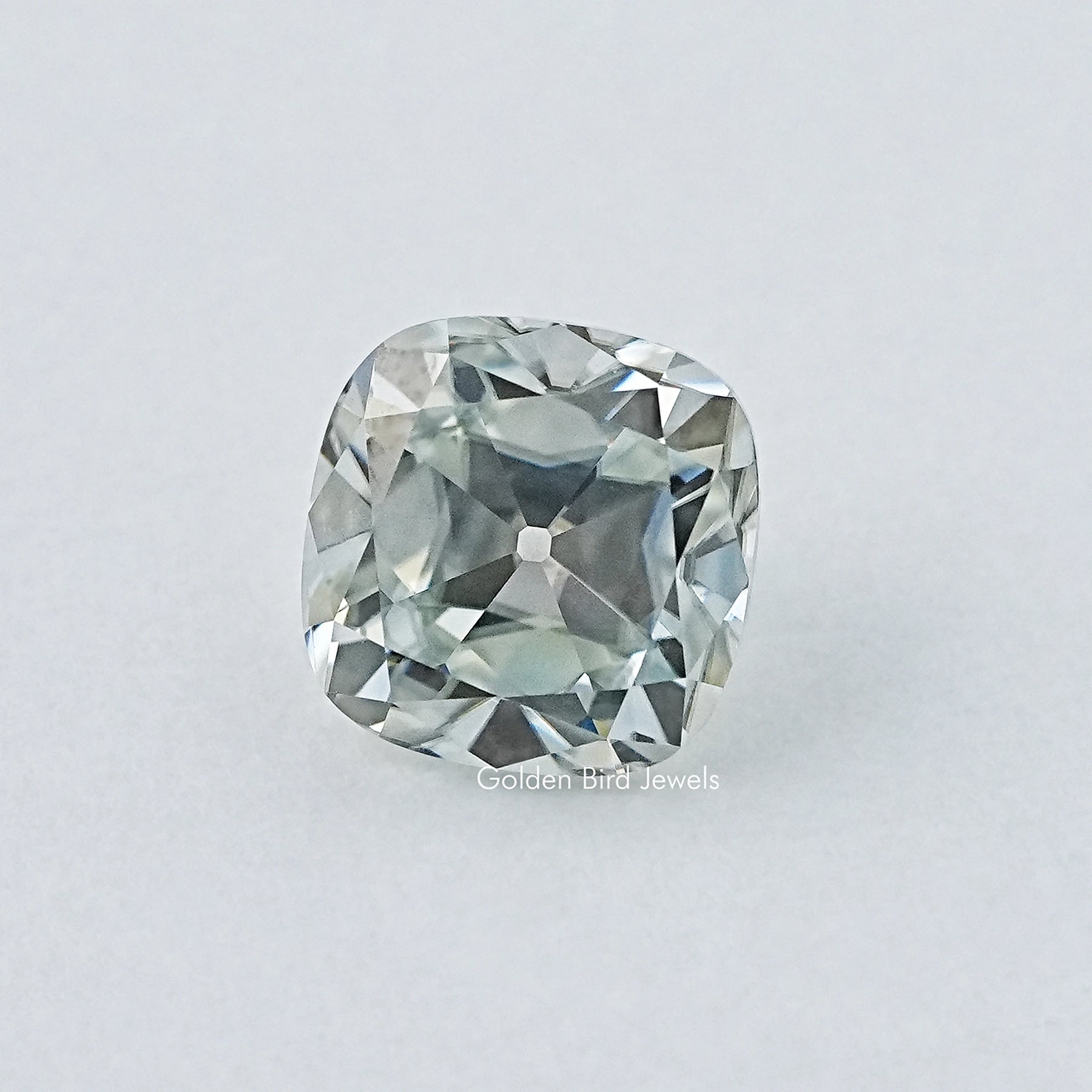 Light Blue Old Mine Cushion Cut Loose Moissanite