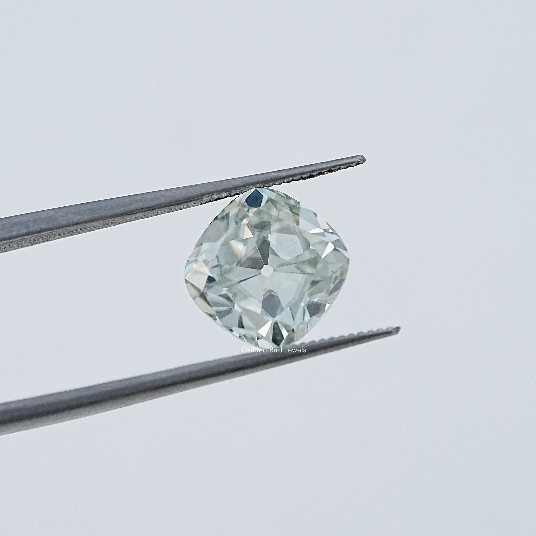 Light Blue Old Mine Cushion Cut Loose Moissanite