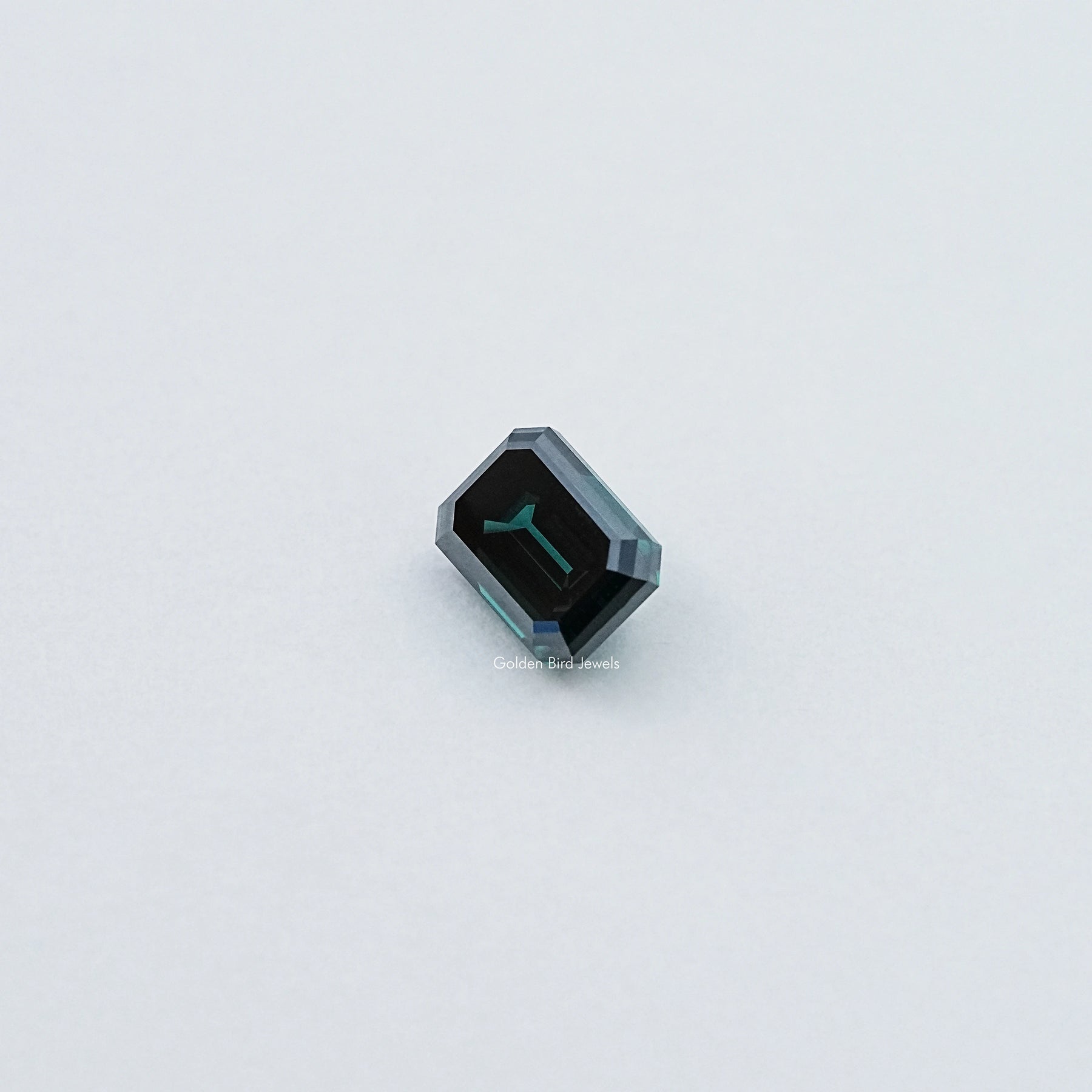 Dark Green Old Mine Emerald Cut Loose Moissanite