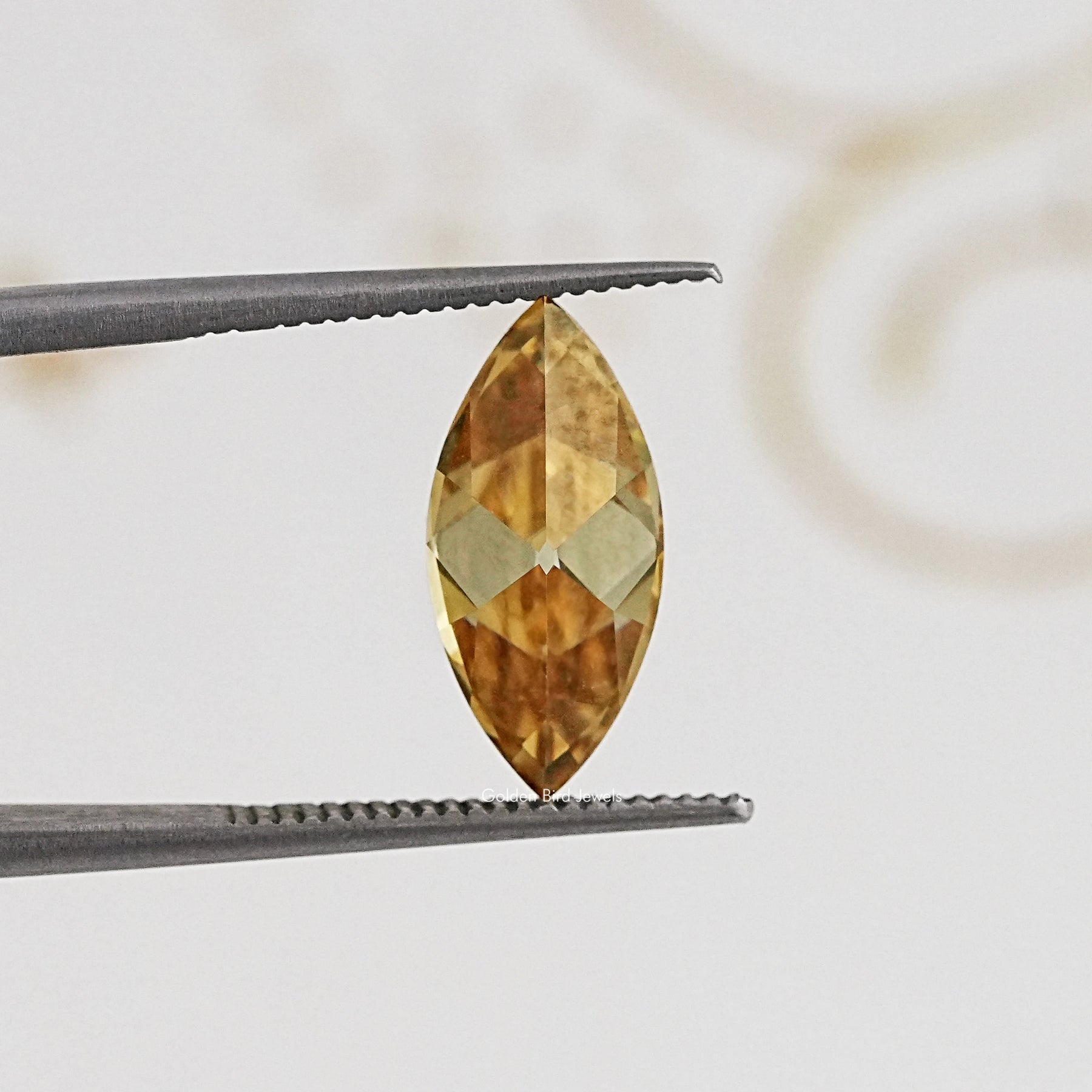 Back View Of Old Mine Marquise Cut Loose Moissanite Stone