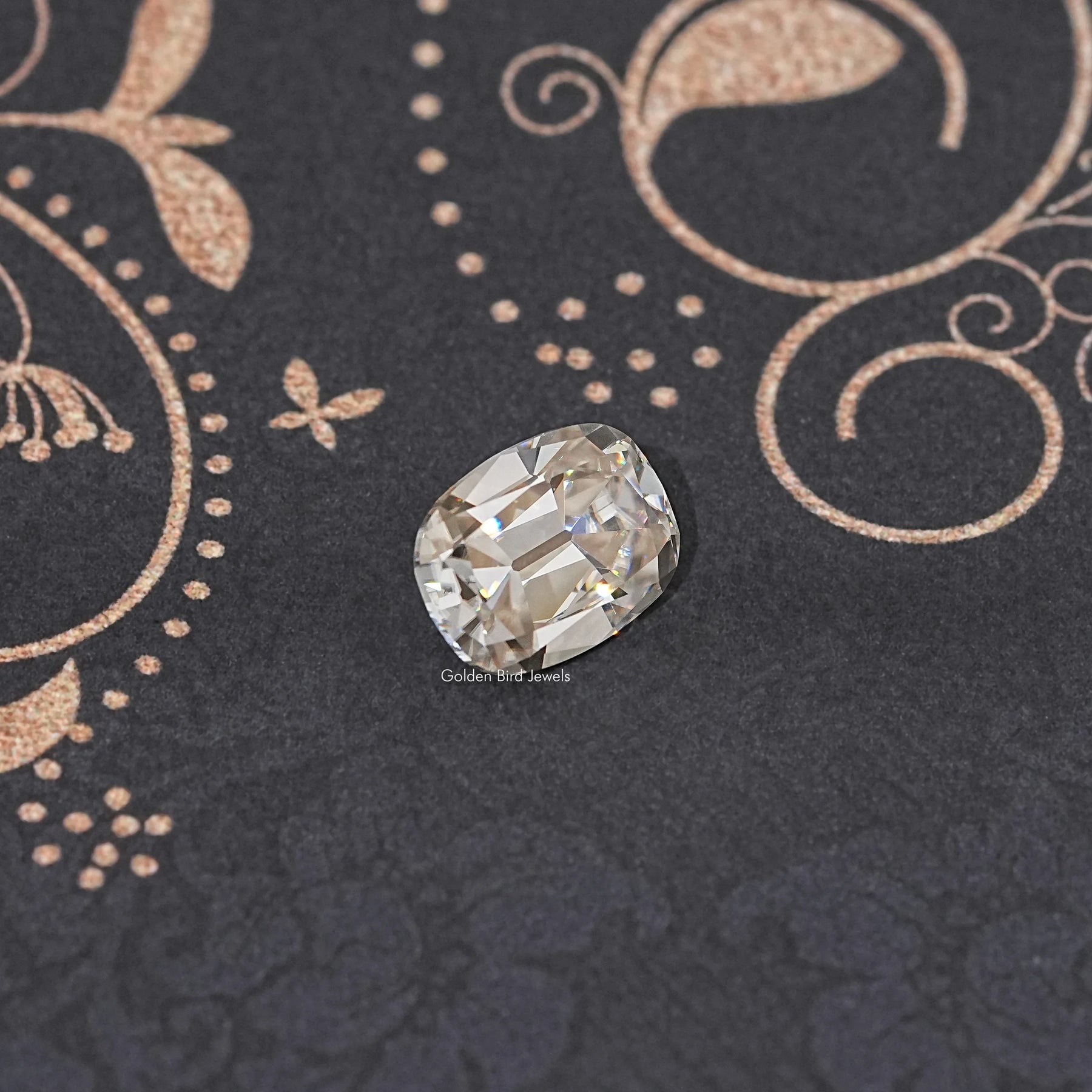 Off White Old Mine Cushion Cut Loose Moissanite