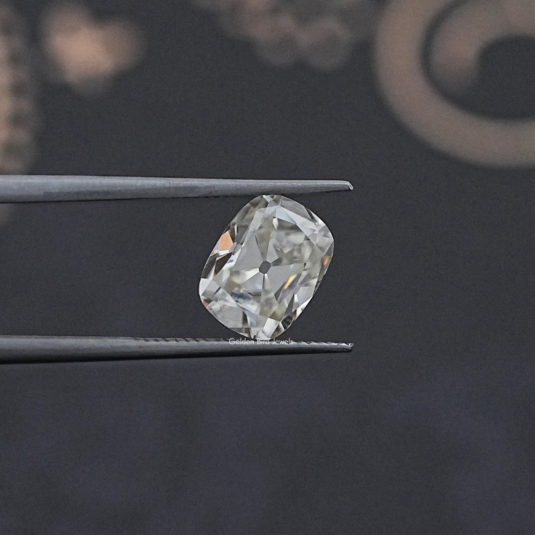 Old Mine Cut Cushion Moissanite Loose Stone