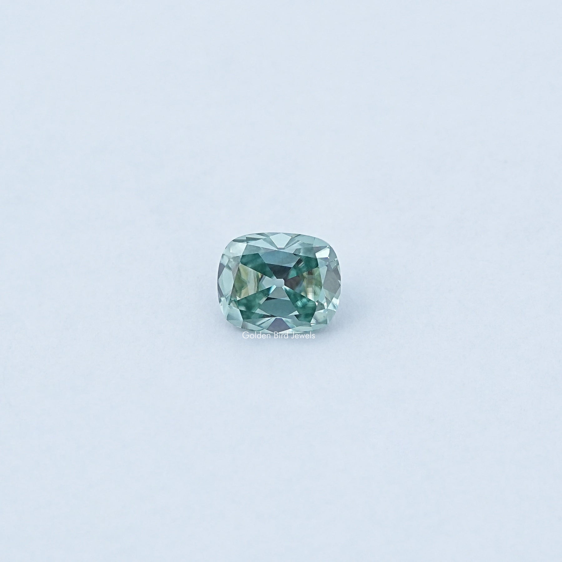 Cushion Cut Loose Moissanite in Blue Color