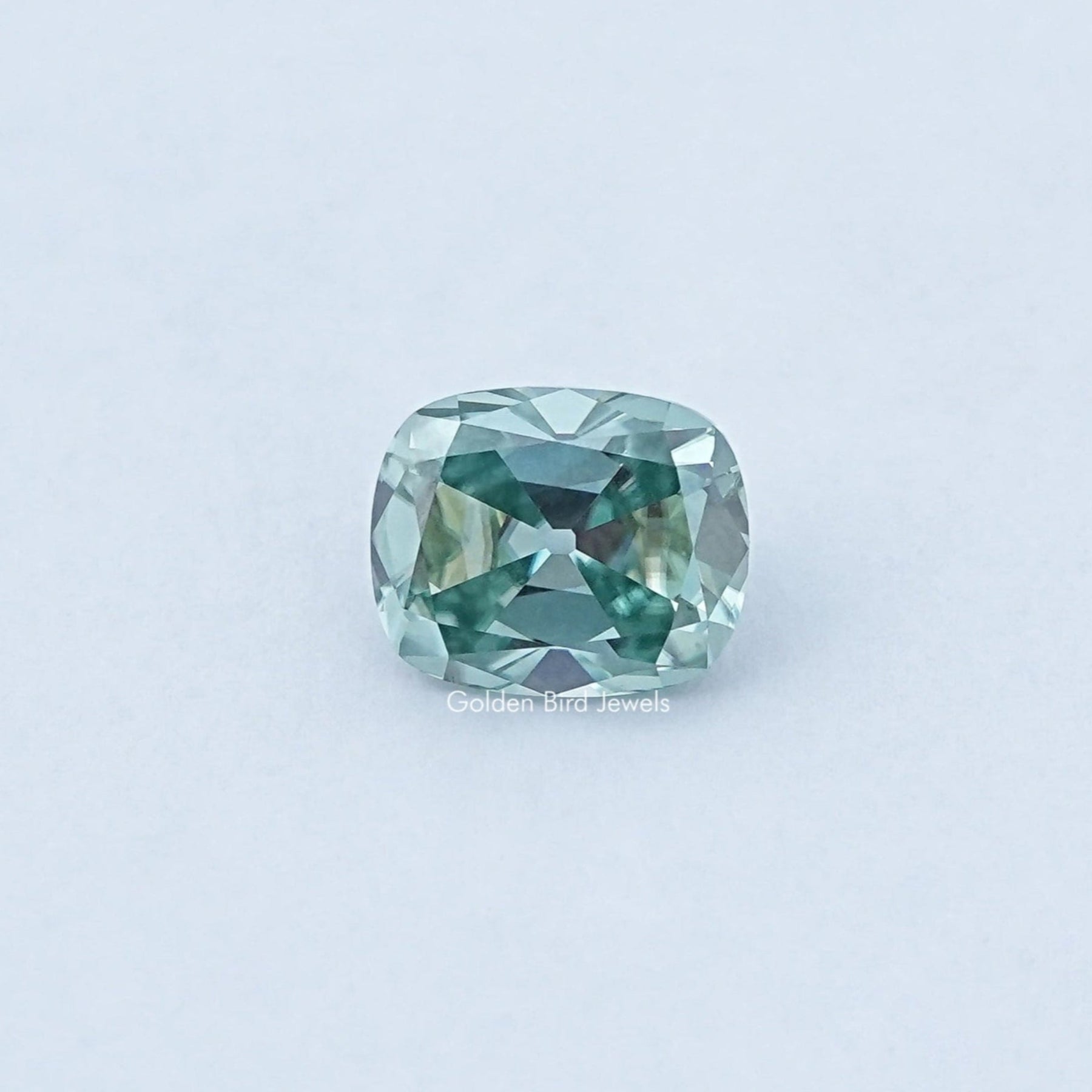 Cushion Cut Loose Moissanite in Blue Color