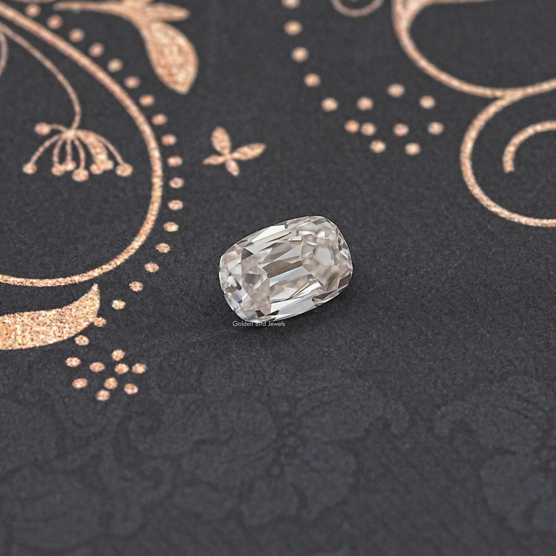 Top View of Old Cut Moissanite Loose Cushion Stone for Jewelry